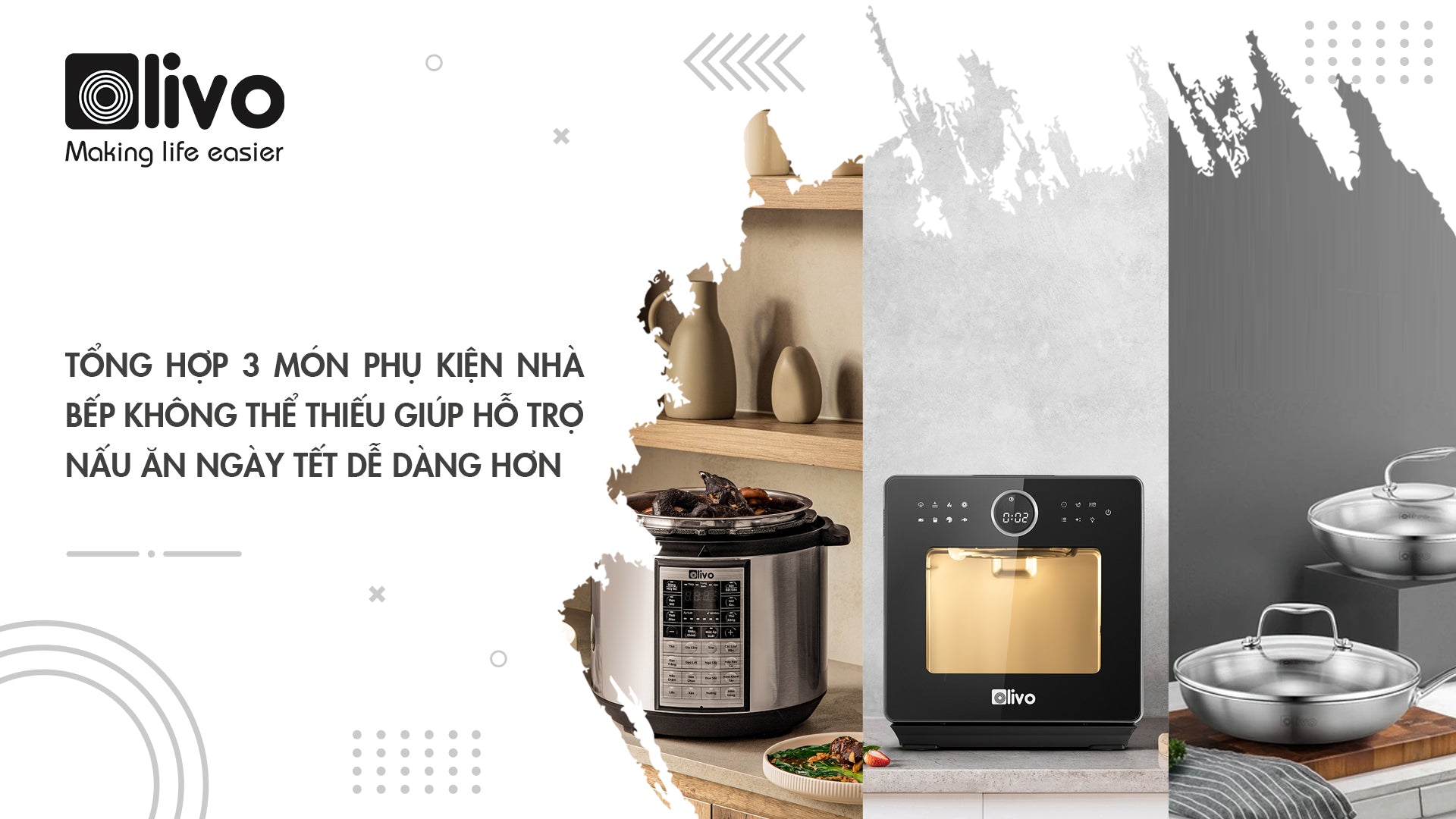 Tổng hợp 3 món phụ kiện nhà bếp không thể thiếu giúp hỗ trợ nấu ăn ngày Tết dễ dàng hơn