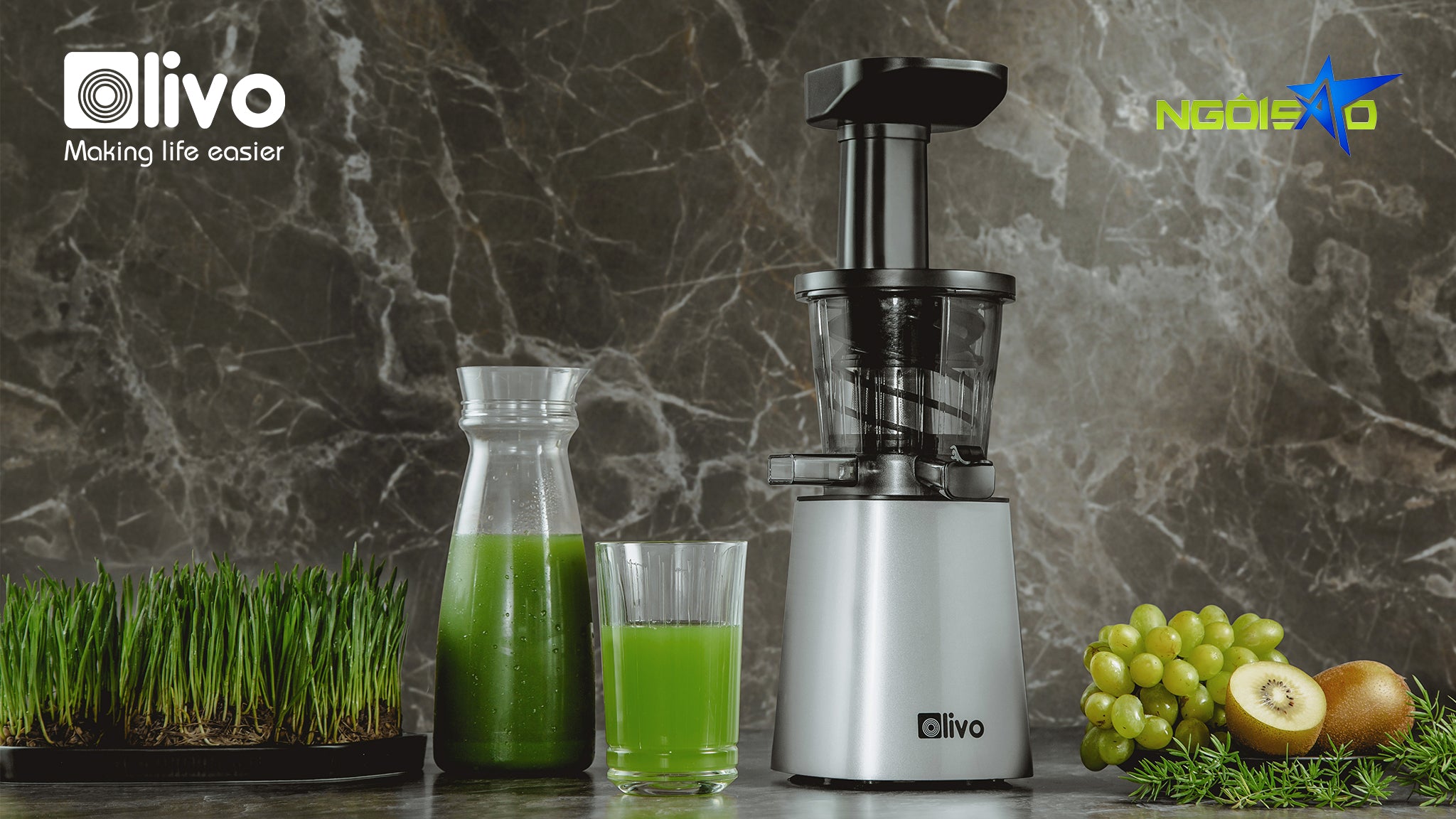 (Ngoisao.net) Lưu giữ dưỡng chất trong rau củ quả từ máy ép chậm Olivo SJ210