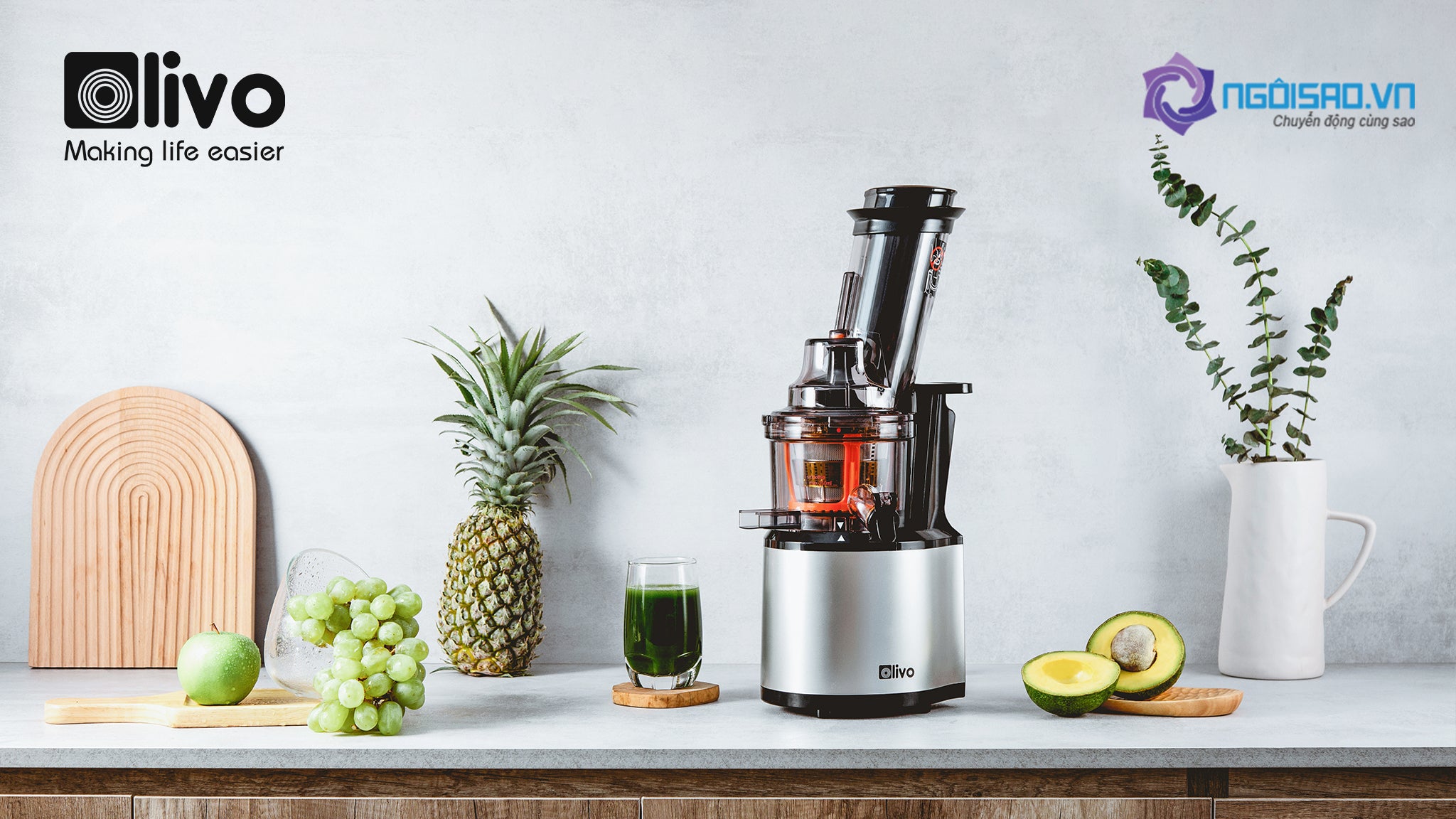 (Ngoisao.vn) Máy ép chậm Olivo SJ22, SJ200 bộ đôi hoàn hảo đập tan nóng nực ngày hè