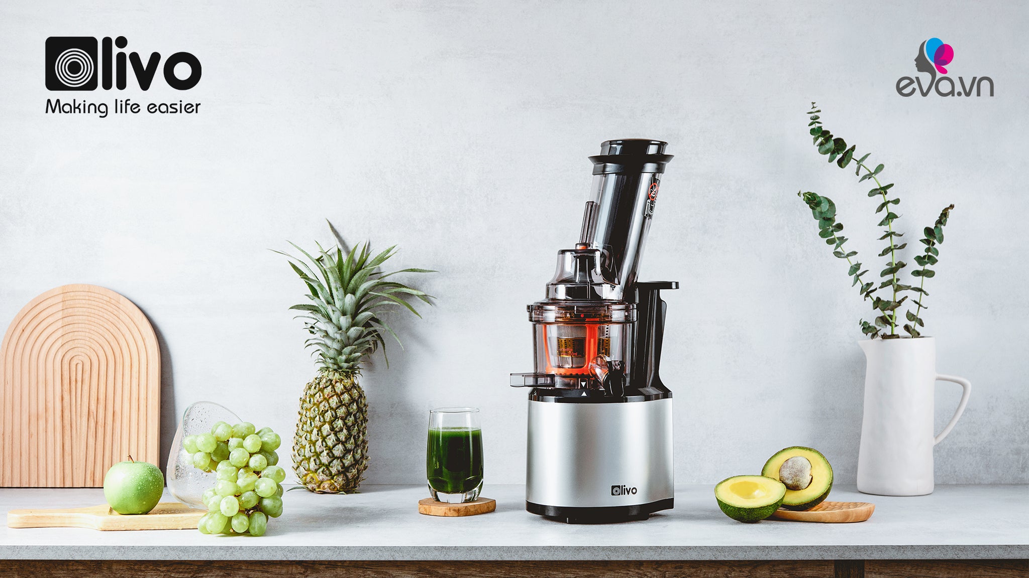 (Eva) Bí quyết trẻ lâu, da đẹp, dáng xinh với máy ép chậm siêu hot Olivo SJ200