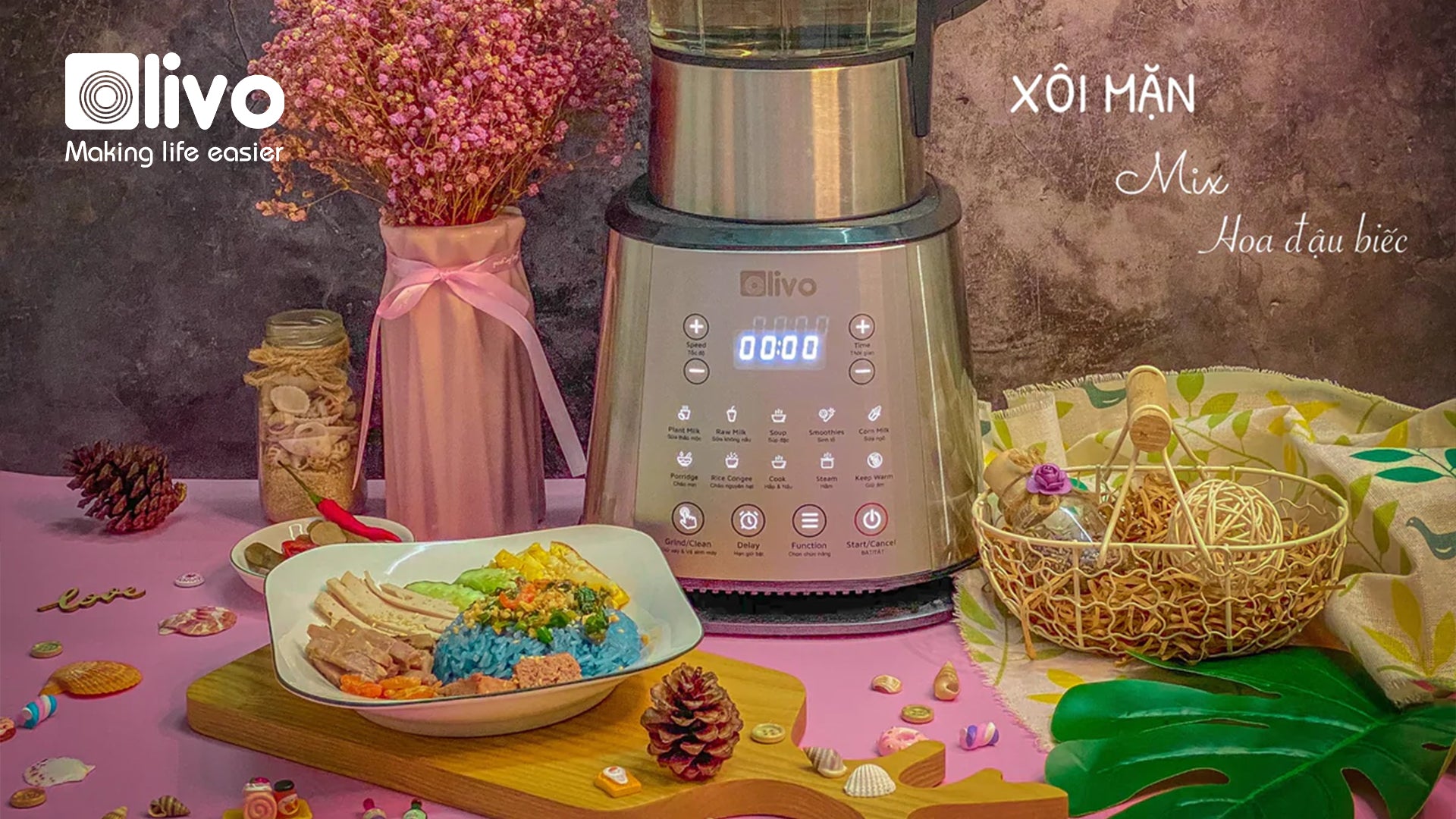 Cách nấu xôi đậu biếc nhanh, tiết kiệm thời gian