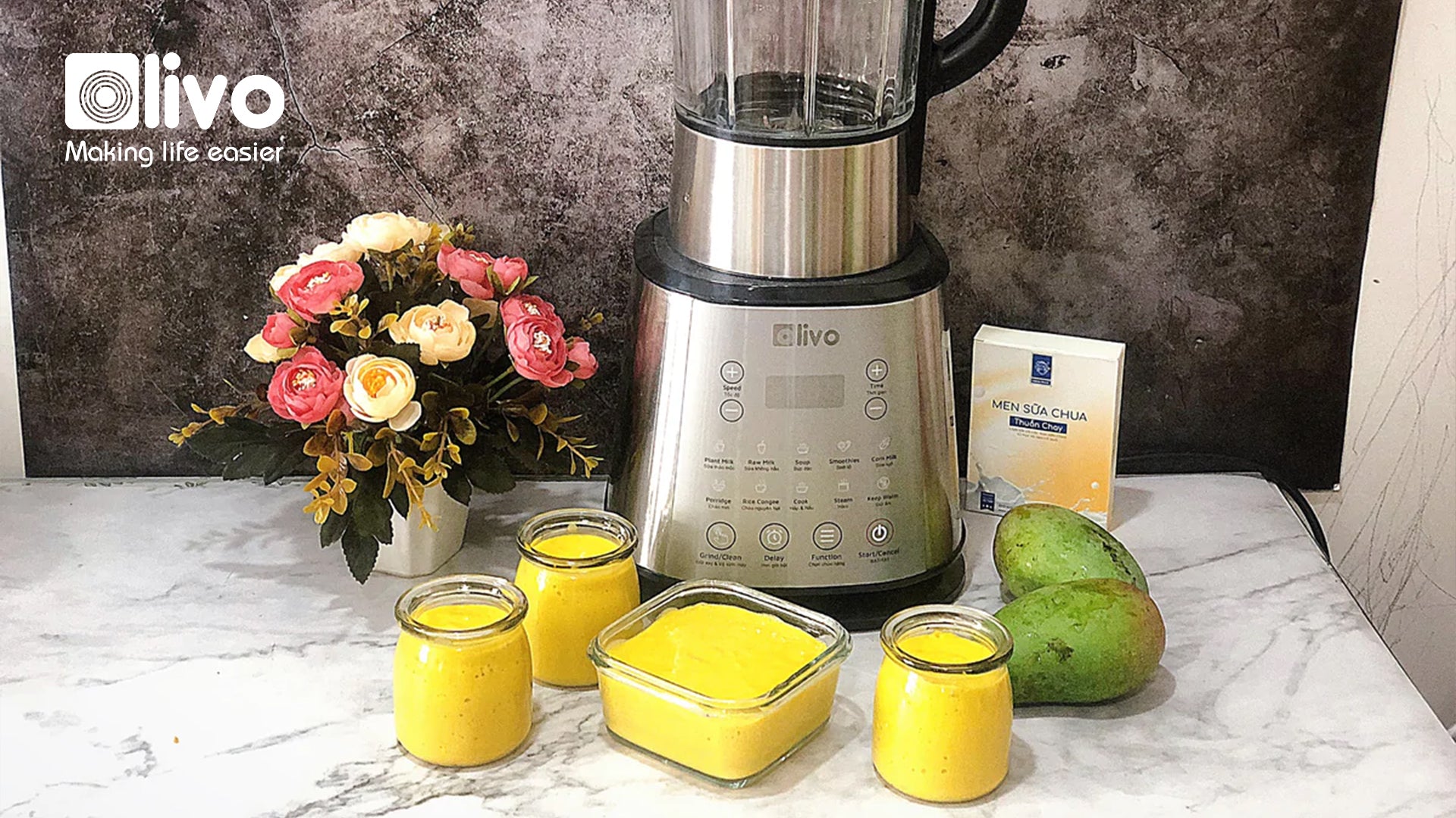 Mách nhỏ công thức làm sữa chua xoài thuần chay ngon tại gia