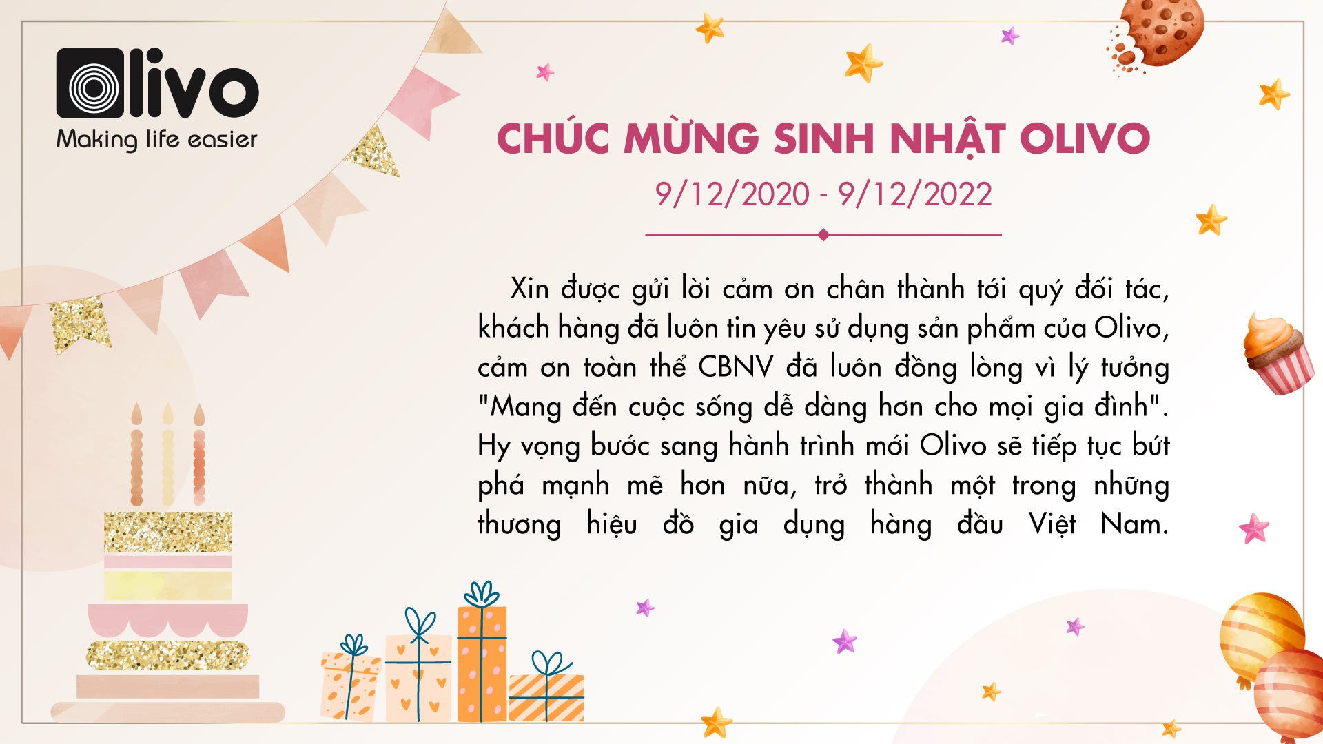 Chúc mừng sinh nhật OLIVO