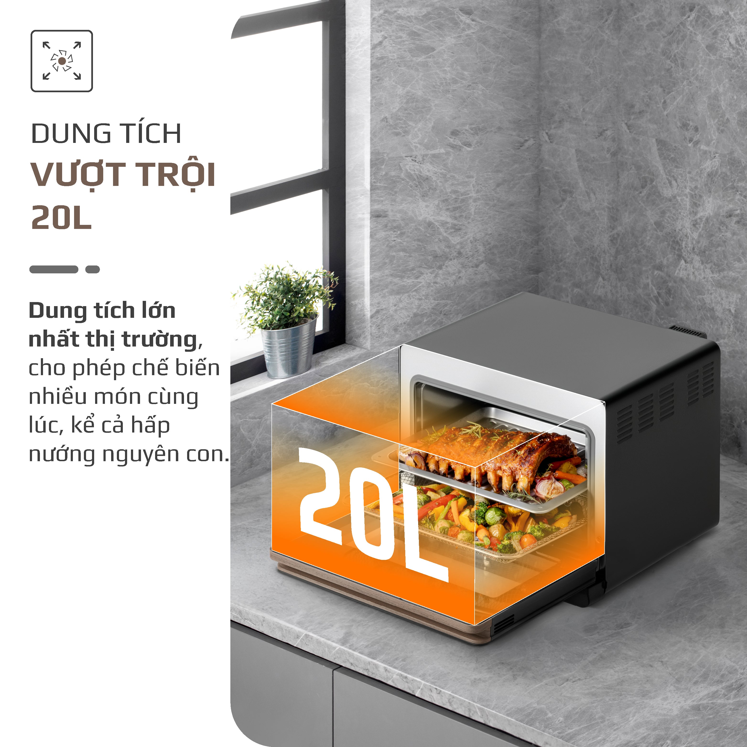 Nồi Chiên Hấp Đa Năng OLIVO SteamFry Xtra – Phiên Bản Cao Cấp, Bảng Điều Khiển OLED, Dung tích vượt trội 20L, Hấp Nano Steam/Chiên Eco Fry thế hệ thứ 2, 70 Chế Độ Cài Sẵn, Vệ Sinh Dễ Dàng