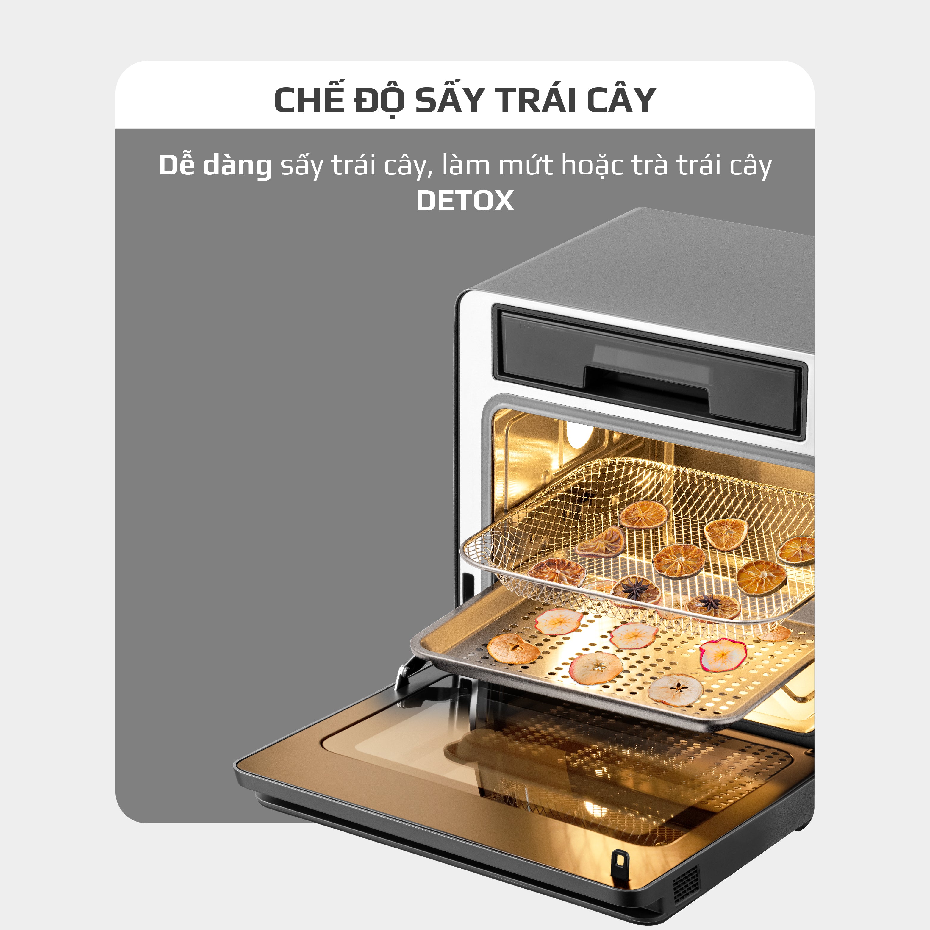 Nồi Chiên Hấp Đa Năng OLIVO SF1600 - Phiên bản Đặc Biệt cao cấp nhất, Màn hình OLED hiện đại, 70 chế độ cài sẵn, Dung tích 16L, Vệ sinh dễ dàng