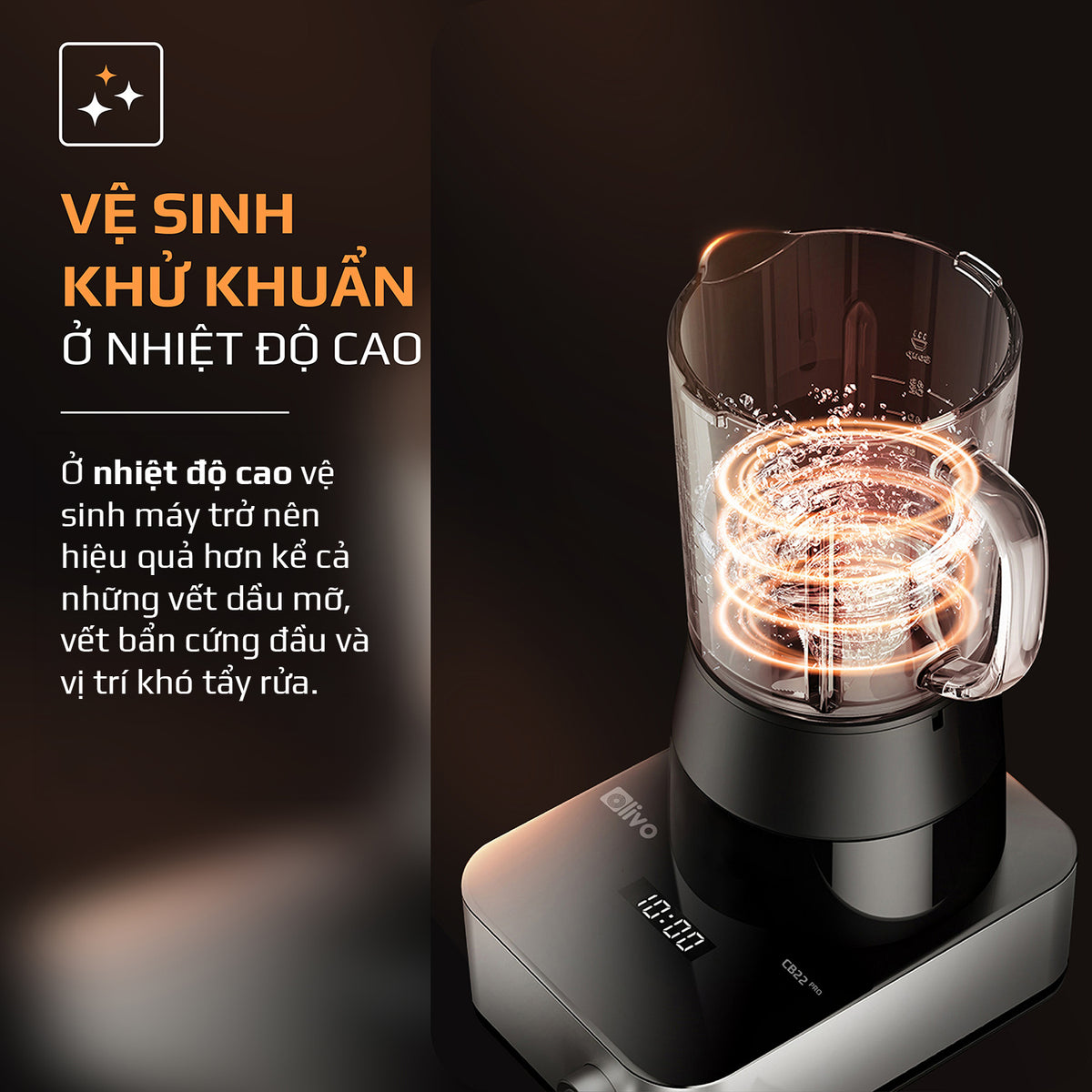 Máy Xay Nấu Cao Cấp OLIVO CB22 PRO - Độ Ồn Thấp - Chống Trào Hiệu Quả - Vệ Sinh Khử Khuẩn
