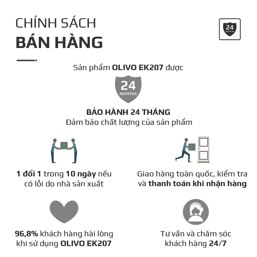 Ấm Siêu Tốc OLIVO EK207 – Thiết Kế Tối Giản Sang Trọng, Bộ Điều Khiển Strix Siêu Bền, Dung Tích 1.7L, Công Suất Lớn 2000W