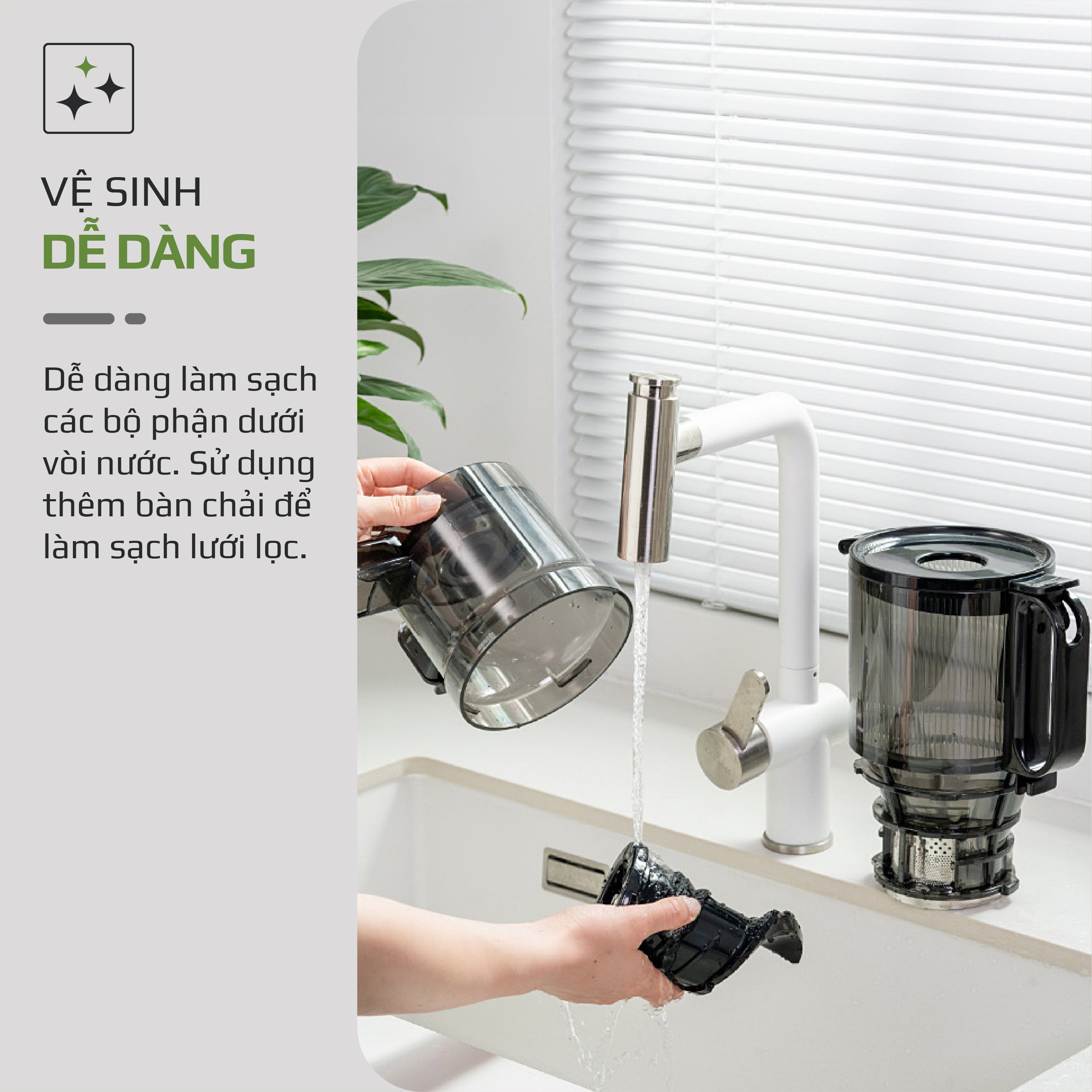 Máy Ép Chậm OLIVO SJ196 Titanium - Ép Trái Cây Nguyên Quả - Động Cơ AC Cao Cấp, Êm Nhất Thị Trường