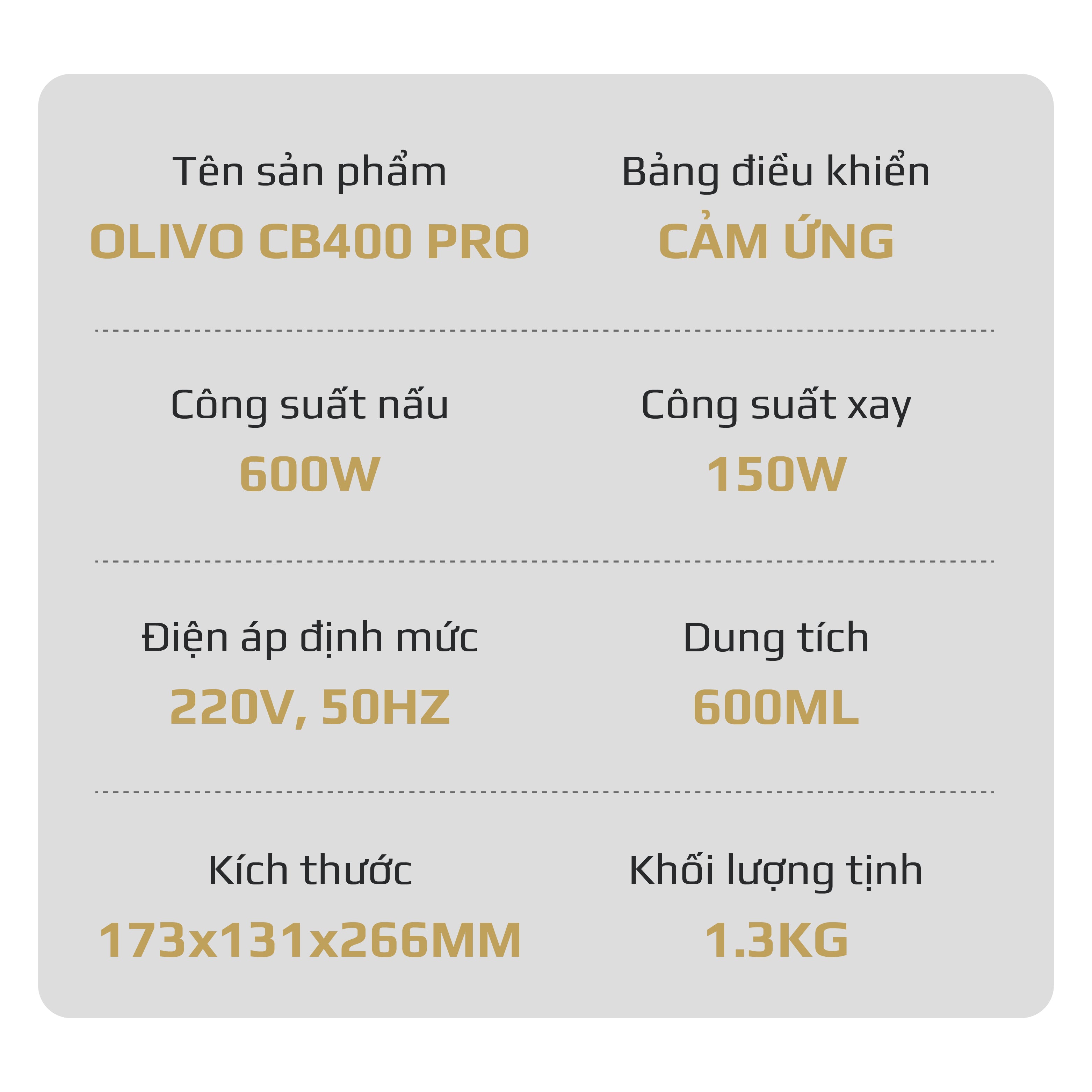 Máy Xay Nấu Đa Năng OLIVO CB400 PRO – Nhỏ Gọn Tiện Mang Theo – Đa Chức Năng – Cao Cấp