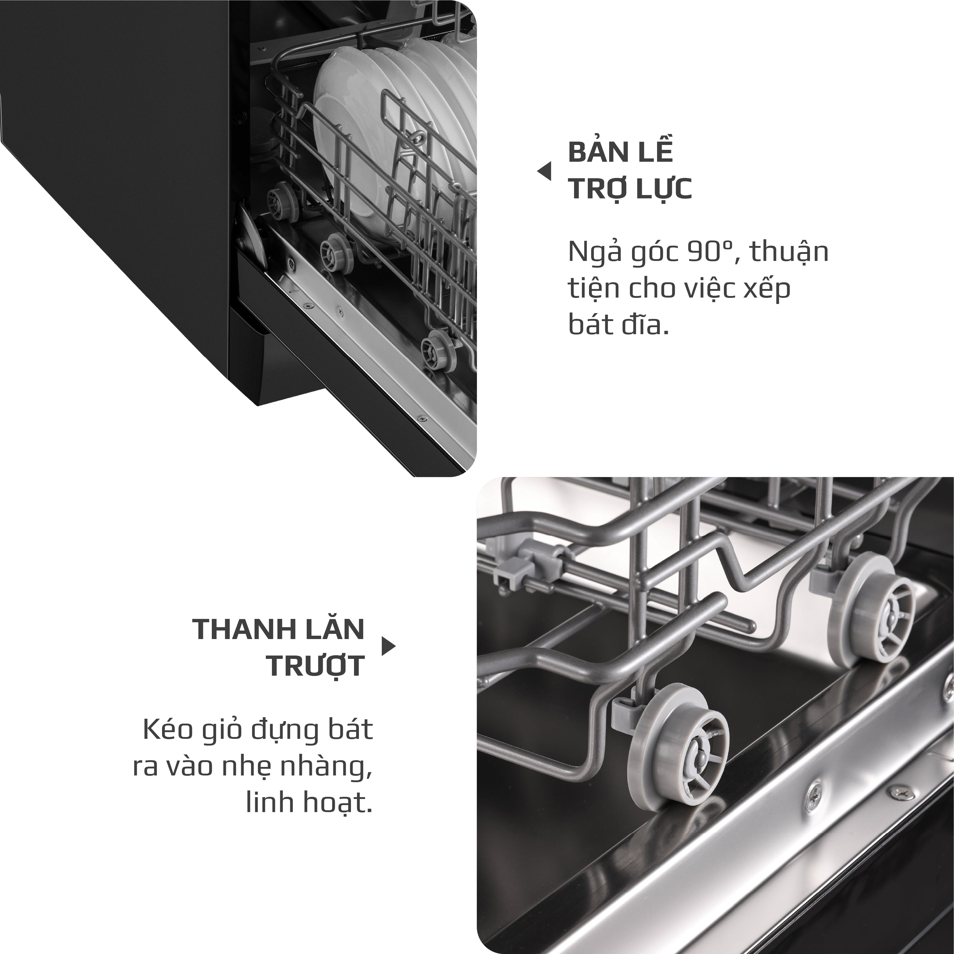 Máy Rửa Bát OLIVO DW18 - 3 Giỏ Linh Hoạt - Tải Trọng 18 Bộ Bát Đĩa - Sấy Turbo EcoDry - Rửa Hydro360 Wash -16 Chương Trình - Khử Khuẩn UV