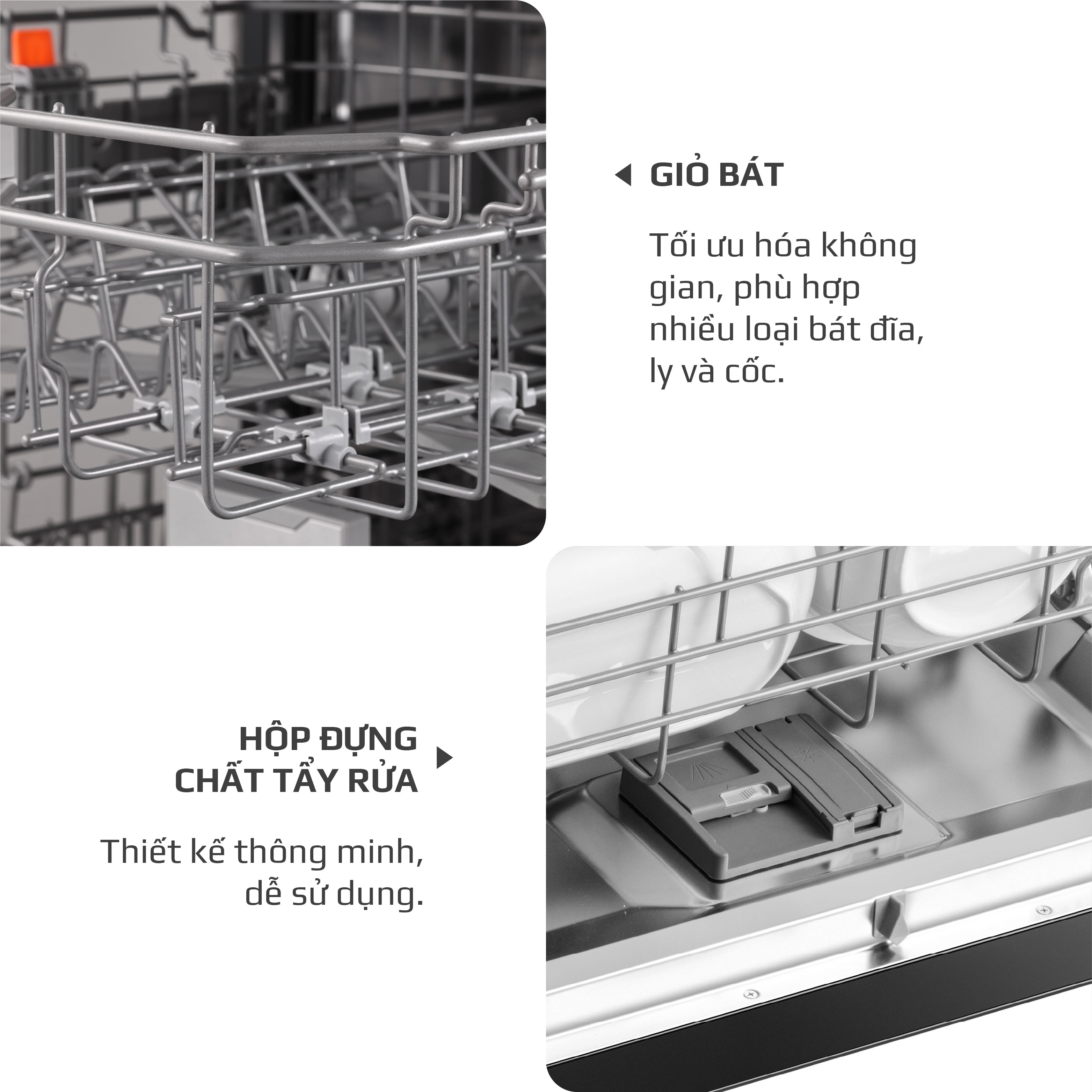 Máy Rửa Bát OLIVO DW18 - 3 Giỏ Linh Hoạt - Tải Trọng 18 Bộ Bát Đĩa - Sấy Turbo EcoDry - Rửa Hydro360 Wash -16 Chương Trình - Khử Khuẩn UV