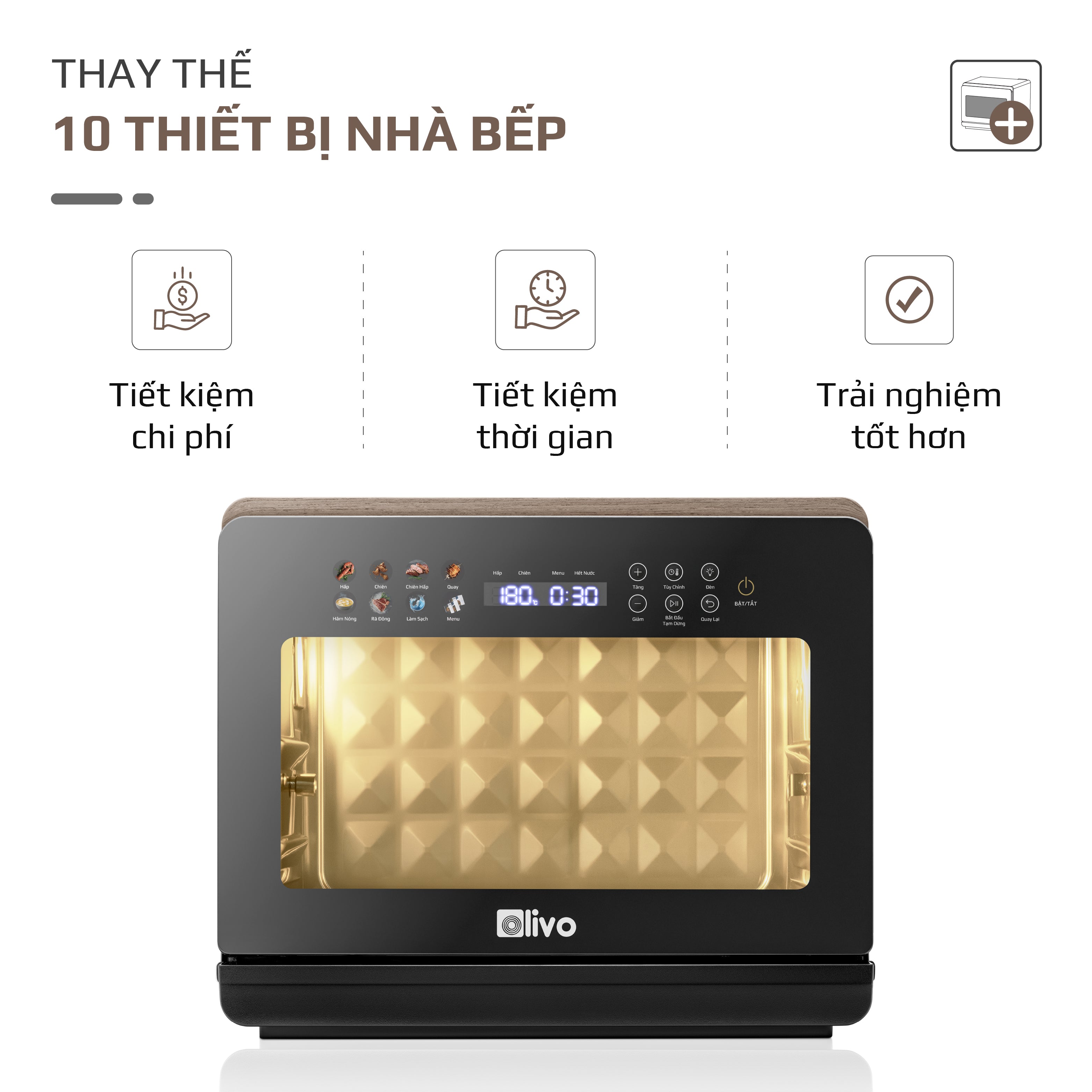 Nồi Chiên Hấp Đa Năng OLIVO SteamFry Xtra – Phiên Bản Cao Cấp, Bảng Điều Khiển OLED, Dung tích vượt trội 20L, Hấp Nano Steam/Chiên Eco Fry thế hệ thứ 2, 70 Chế Độ Cài Sẵn, Vệ Sinh Dễ Dàng