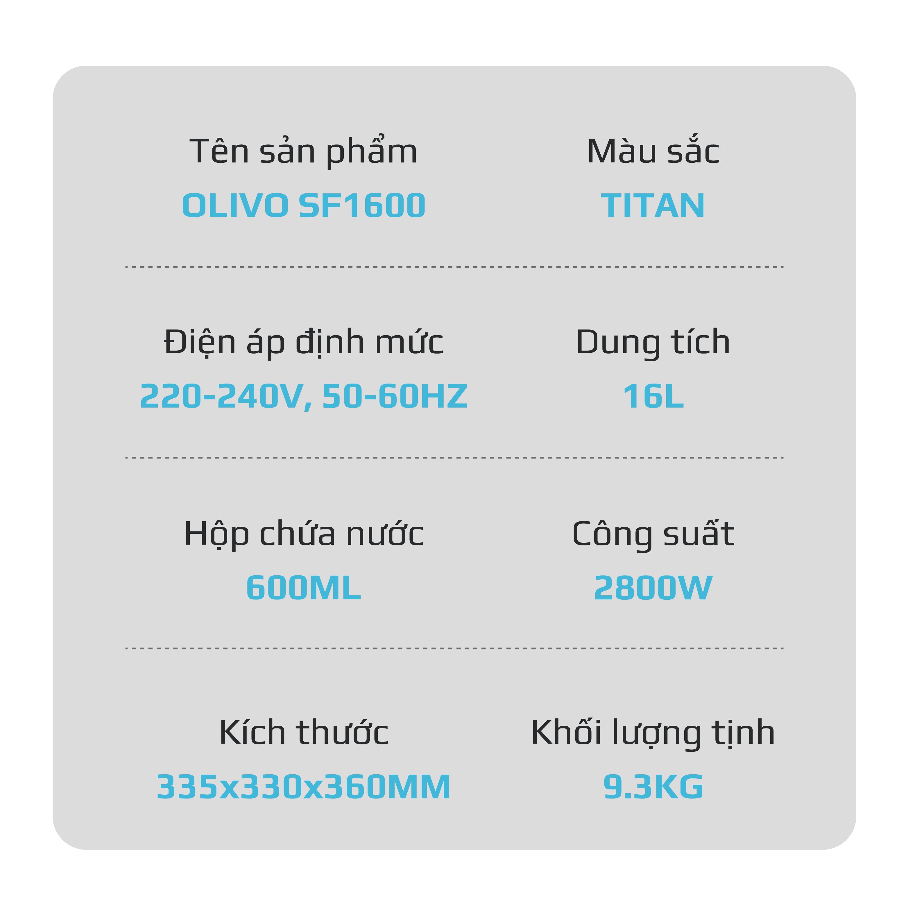 Nồi Chiên Hấp Đa Năng OLIVO SF1600 - Phiên bản Đặc Biệt cao cấp nhất, Màn hình OLED hiện đại, 70 chế độ cài sẵn, Dung tích 16L, Vệ sinh dễ dàng