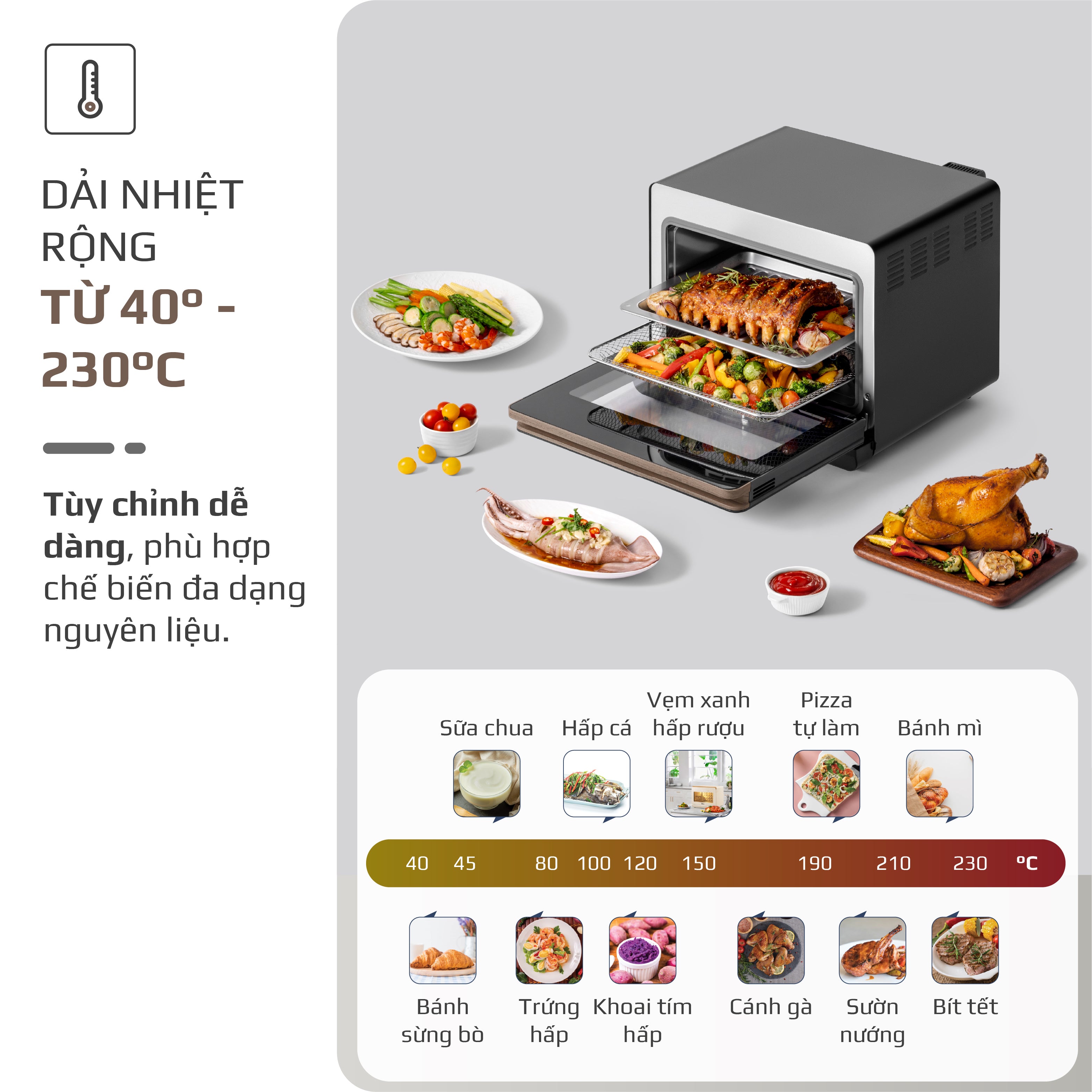 Nồi Chiên Hấp Đa Năng OLIVO SteamFry Xtra – Phiên Bản Cao Cấp, Bảng Điều Khiển OLED, Dung tích vượt trội 20L, Hấp Nano Steam/Chiên Eco Fry thế hệ thứ 2, 70 Chế Độ Cài Sẵn, Vệ Sinh Dễ Dàng