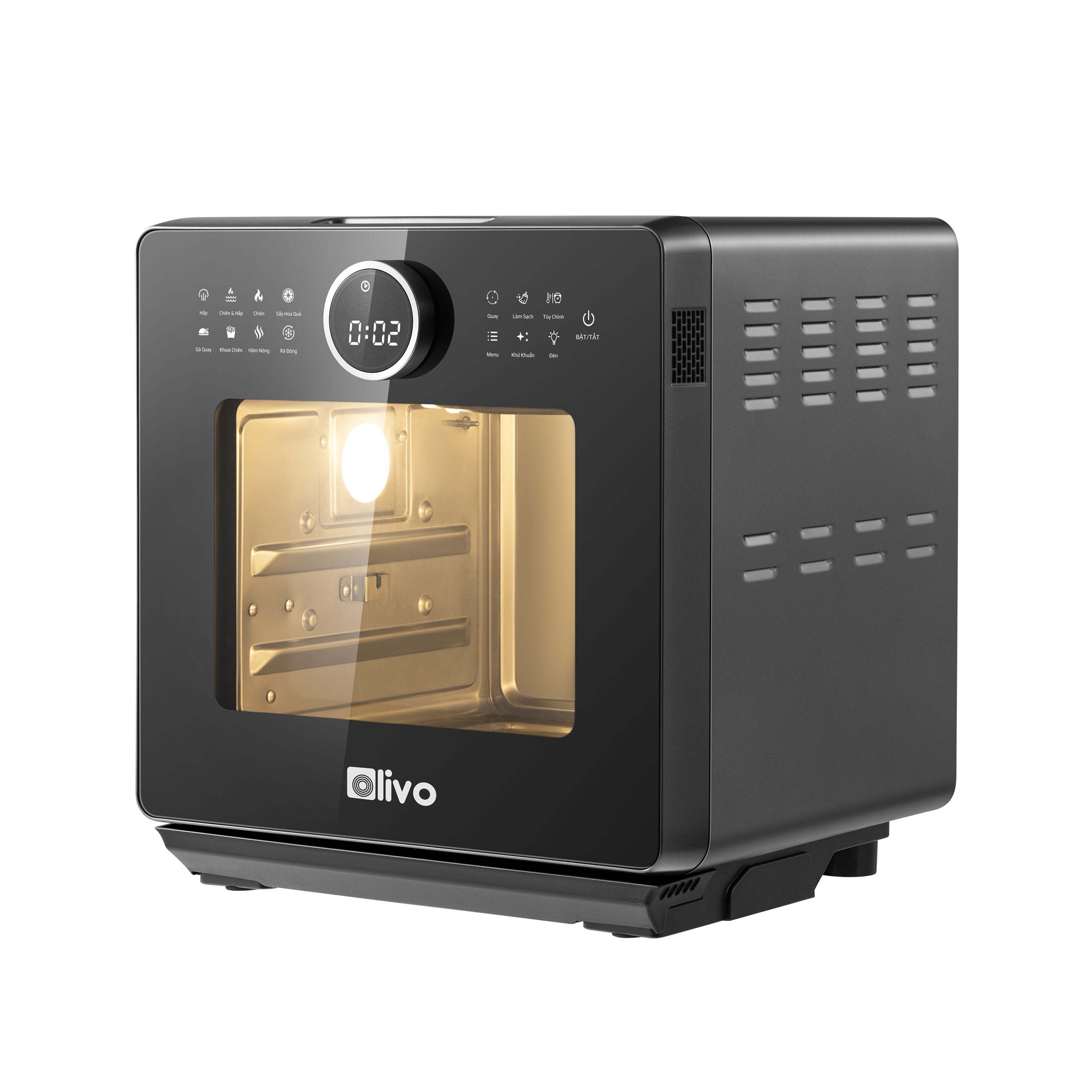 Nồi Chiên Hấp Đa Năng OLIVO SF16 PRO 2025 - 70 Chế Độ Cài Sẵn, Toàn Bộ Khoang Nồi Và Phụ Kiện Bằng Inox 304 Cao Cấp, Dung Tích 16L, Vệ Sinh Dễ Dàng
