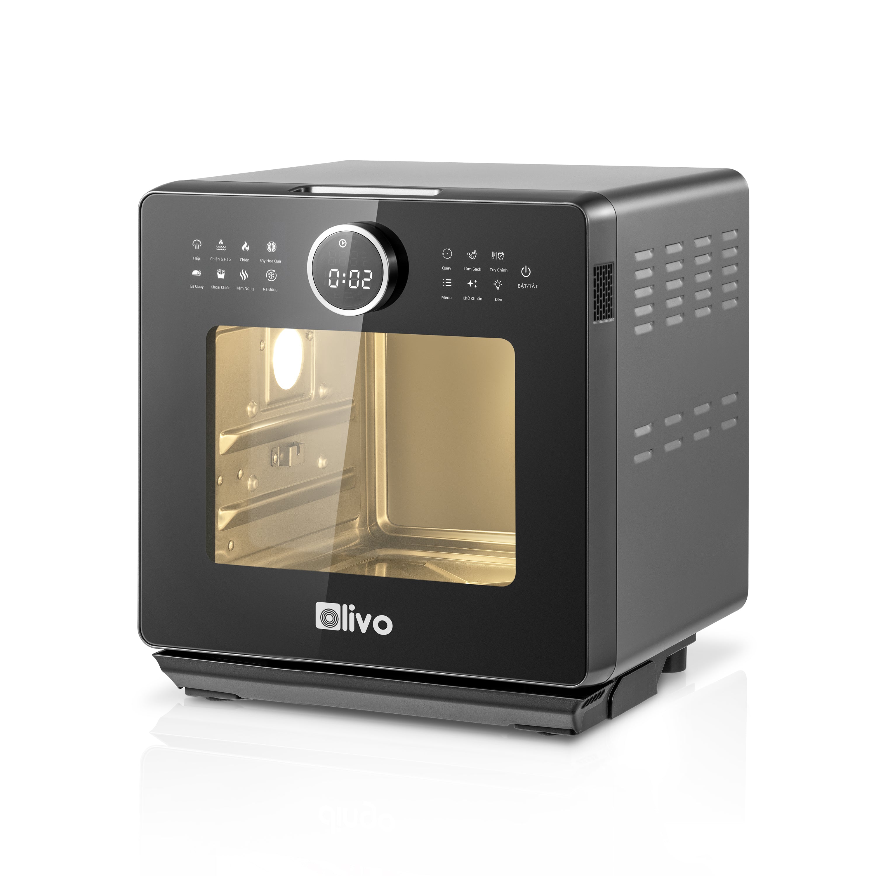 Nồi Chiên Hấp Đa Năng OLIVO SF16 PRO 2025 - 70 Chế Độ Cài Sẵn, Toàn Bộ Khoang Nồi Và Phụ Kiện Bằng Inox 304 Cao Cấp, Dung Tích 16L, Vệ Sinh Dễ Dàng