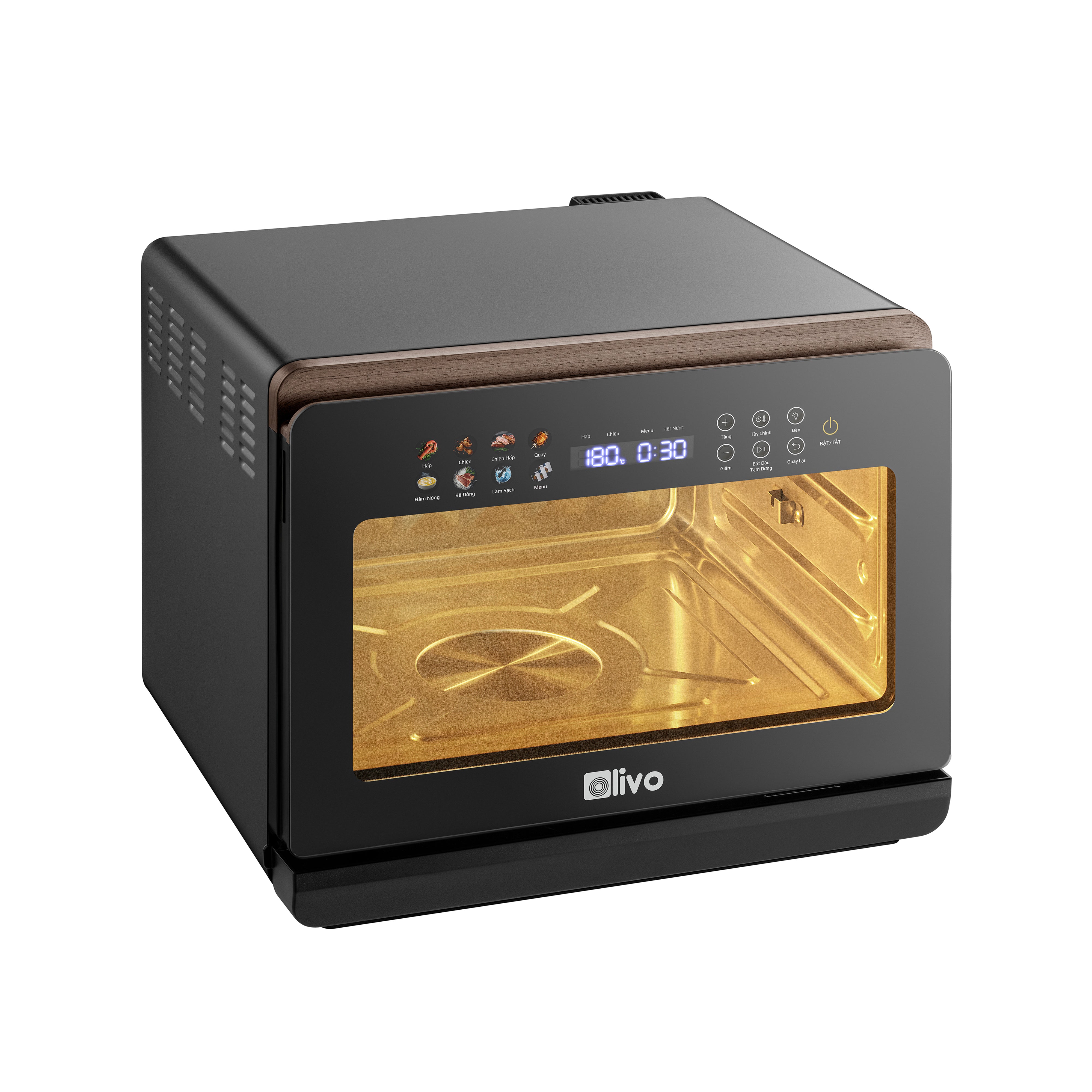 Nồi Chiên Hấp Đa Năng OLIVO SteamFry Xtra – Phiên Bản Cao Cấp, Bảng Điều Khiển OLED, Dung tích vượt trội 20L, Hấp Nano Steam/Chiên Eco Fry thế hệ thứ 2, 70 Chế Độ Cài Sẵn, Vệ Sinh Dễ Dàng