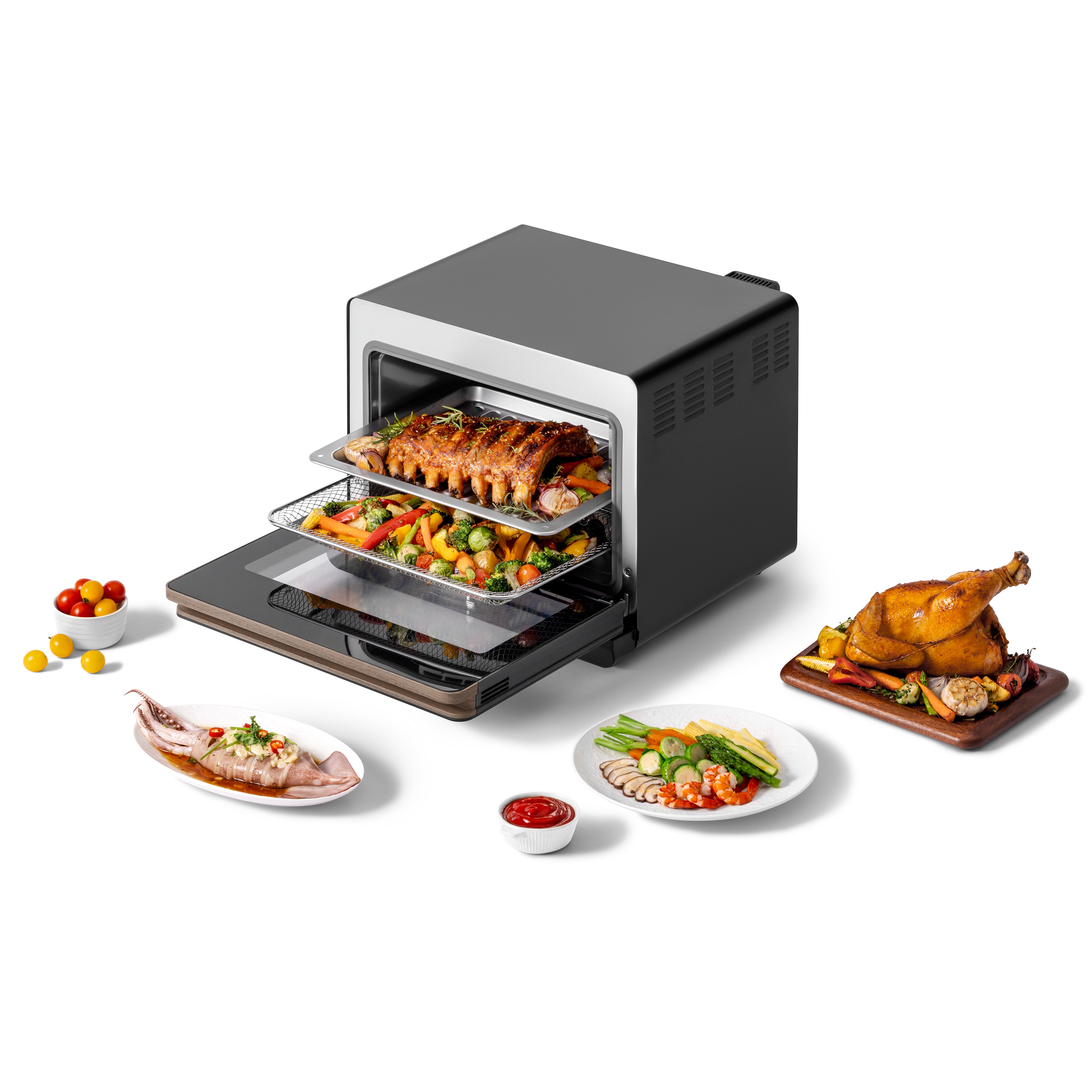 Nồi Chiên Hấp Đa Năng OLIVO SteamFry Xtra – Phiên Bản Cao Cấp, Bảng Điều Khiển OLED, Dung tích vượt trội 20L, Hấp Nano Steam/Chiên Eco Fry thế hệ thứ 2, 70 Chế Độ Cài Sẵn, Vệ Sinh Dễ Dàng