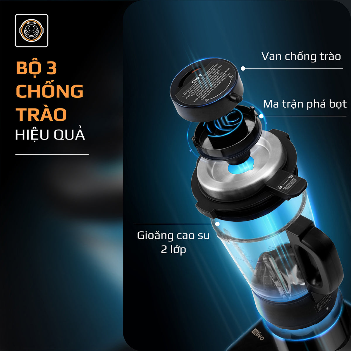Máy Xay Nấu Cao Cấp OLIVO CB22 PRO - Độ Ồn Thấp - Chống Trào Hiệu Quả - Vệ Sinh Khử Khuẩn
