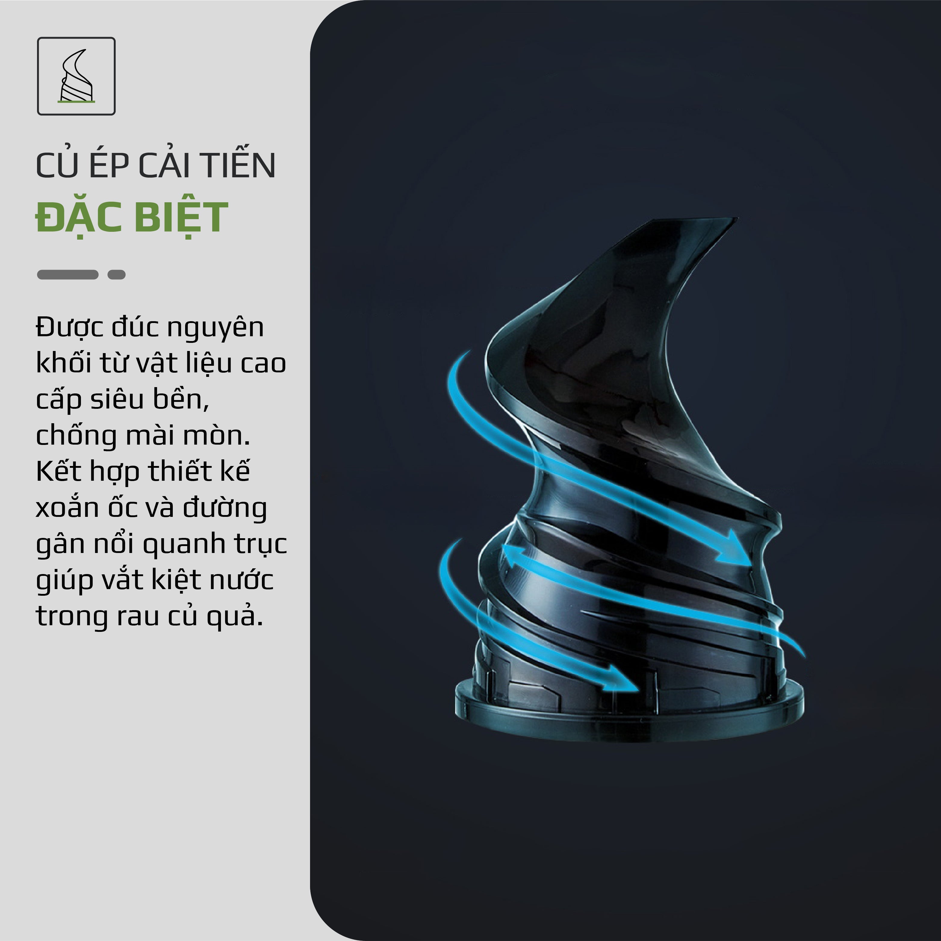 Máy Ép Chậm OLIVO SJ196 Titanium - Ép Trái Cây Nguyên Quả - Động Cơ AC Cao Cấp, Êm Nhất Thị Trường