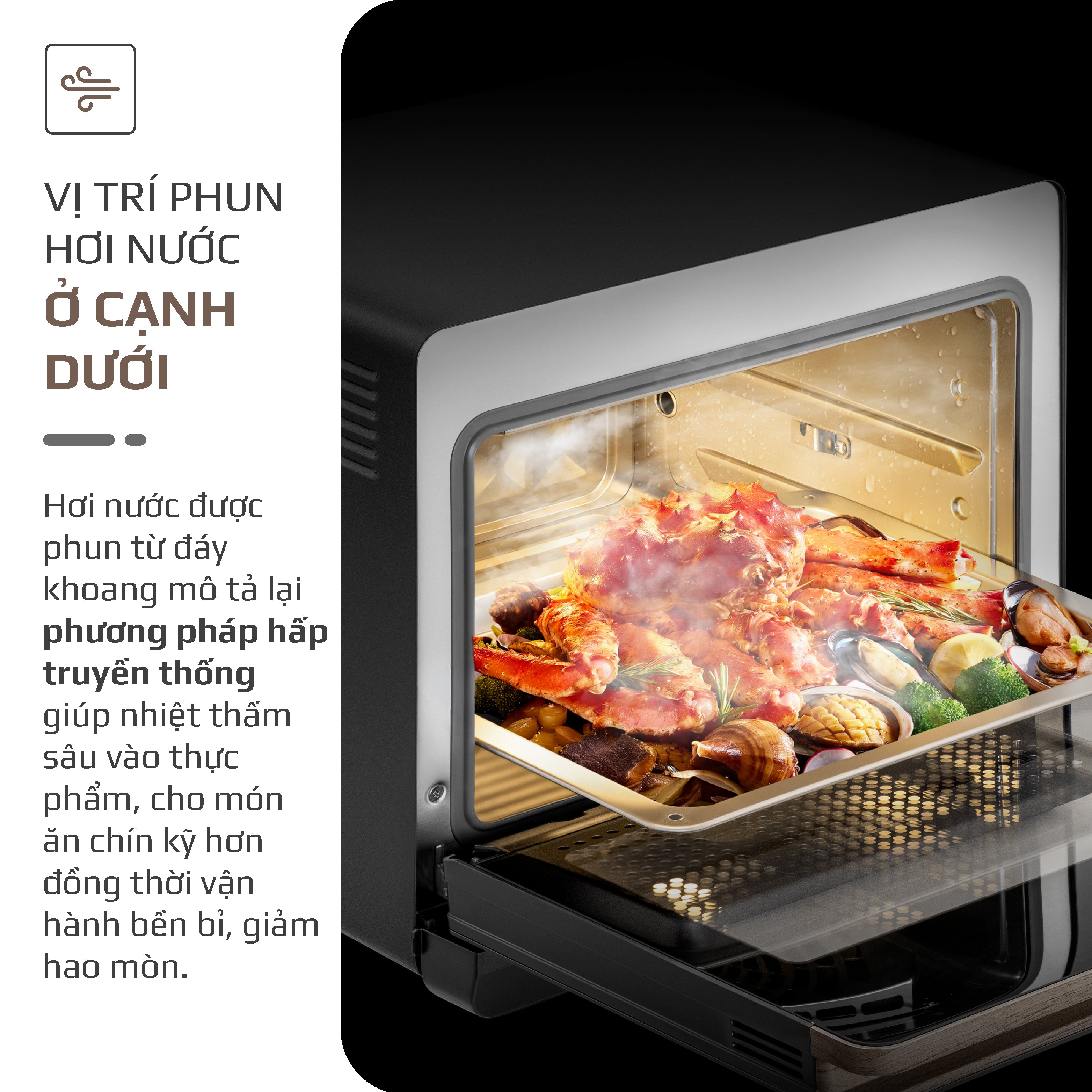 Nồi Chiên Hấp Đa Năng OLIVO SteamFry Xtra – Phiên Bản Cao Cấp, Bảng Điều Khiển OLED, Dung tích vượt trội 20L, Hấp Nano Steam/Chiên Eco Fry thế hệ thứ 2, 70 Chế Độ Cài Sẵn, Vệ Sinh Dễ Dàng
