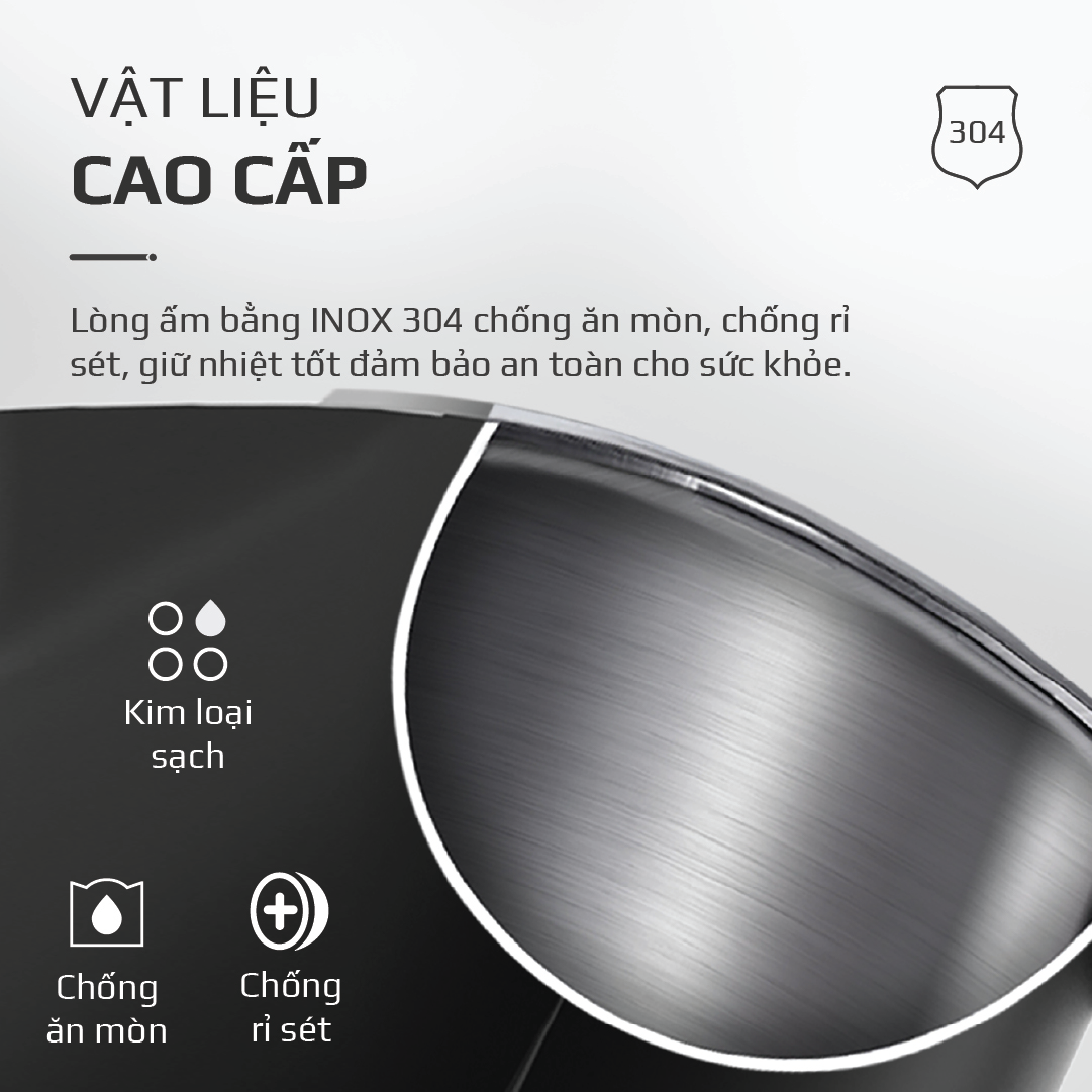Ấm Siêu Tốc OLIVO EK207 – Thiết Kế Tối Giản Sang Trọng, Bộ Điều Khiển Strix Siêu Bền, Dung Tích 1.7L, Công Suất Lớn 2000W