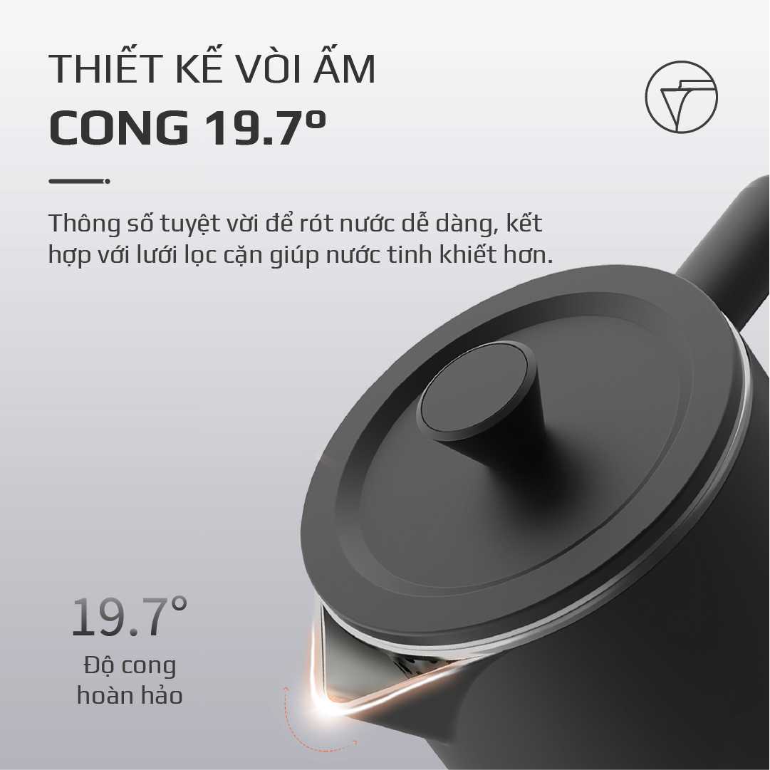 Ấm Siêu Tốc OLIVO EK207 – Thiết Kế Tối Giản Sang Trọng, Bộ Điều Khiển Strix Siêu Bền, Dung Tích 1.7L, Công Suất Lớn 2000W
