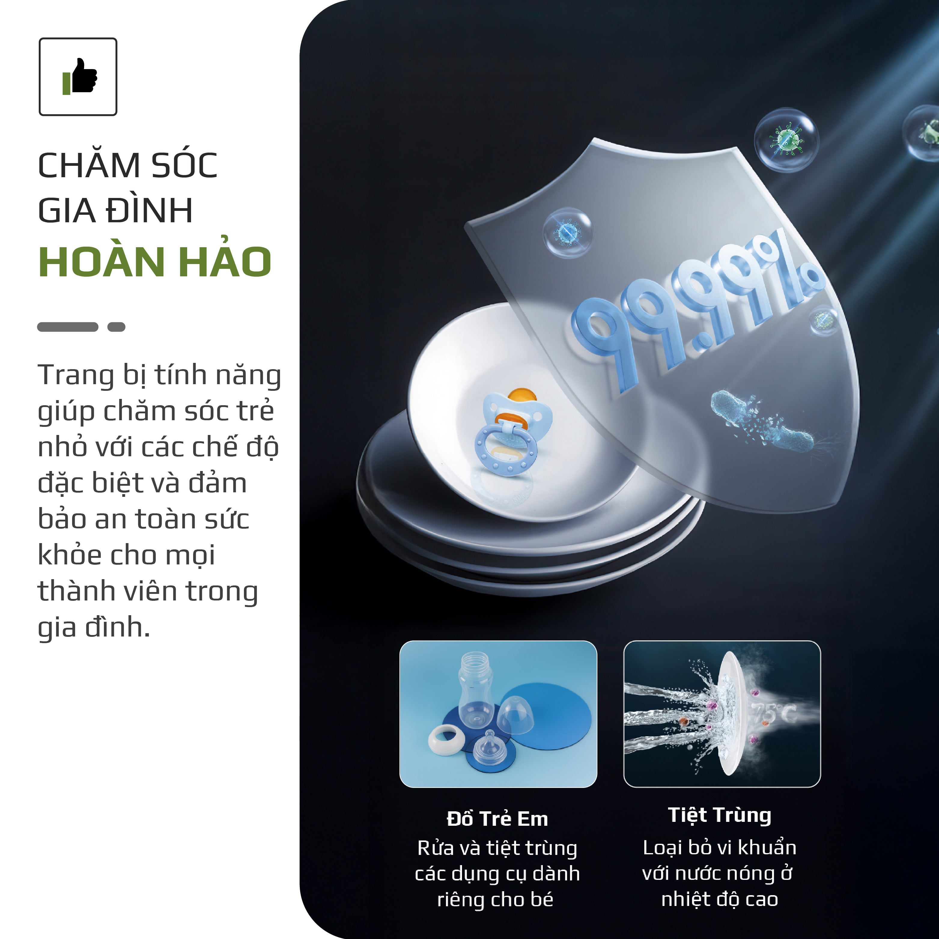 Máy Rửa Bát OLIVO DW18 - 3 Giỏ Linh Hoạt - Tải Trọng 18 Bộ Bát Đĩa - Sấy Turbo EcoDry - Rửa Hydro360 Wash -16 Chương Trình - Khử Khuẩn UV