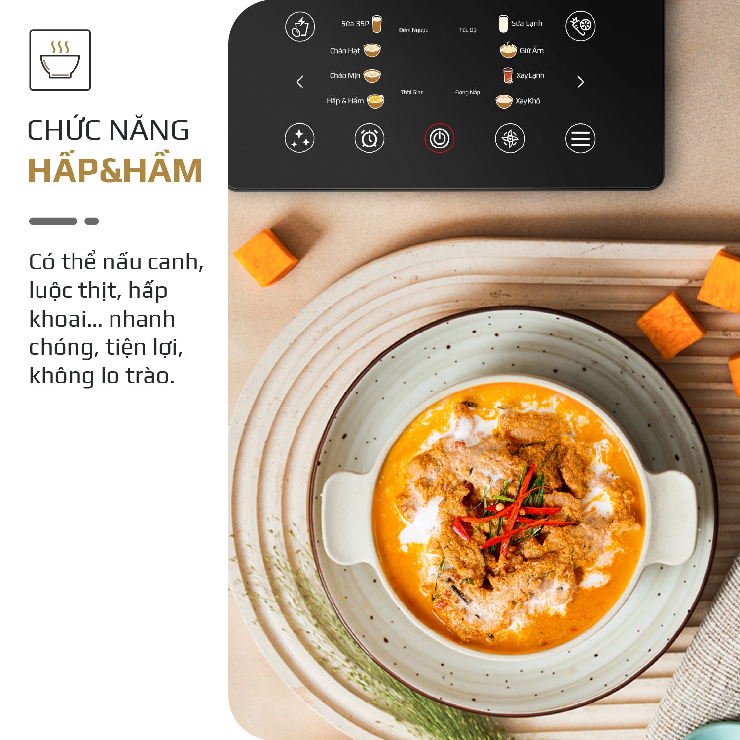 Máy Xay Nấu Đa Năng OLIVO X24 PRO - Đa Chức Năng - Chống Trào Tuyệt Đối - Mâm Nhiệt Gốm Chống Dính