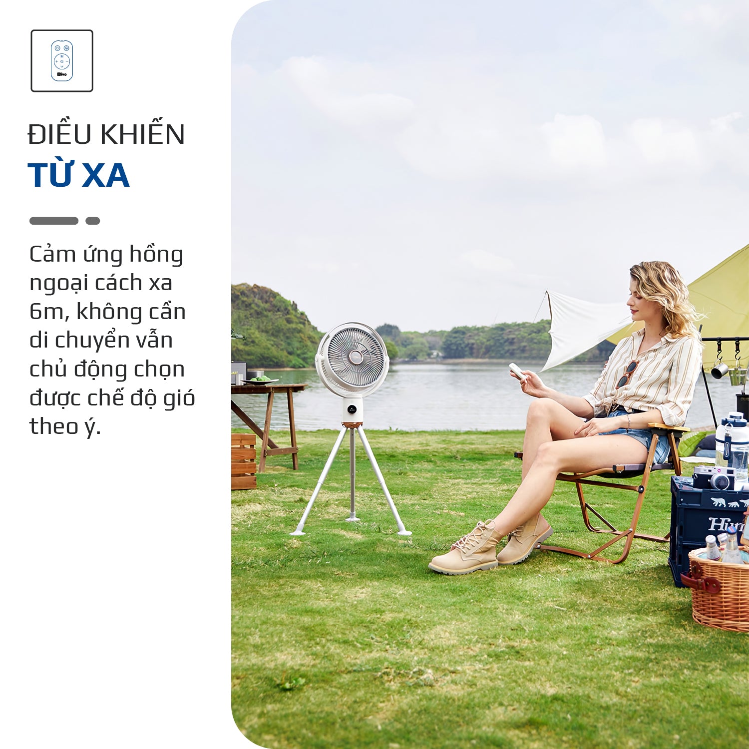 Quạt Tuần Hoàn Không Khí – Quạt Không Dây OLIVO WF1 – Chạy Êm, Sạc Nhanh 2.5 Giờ, Hoạt Động Bền Bỉ 48h – Gấp Gọn Dễ Dàng