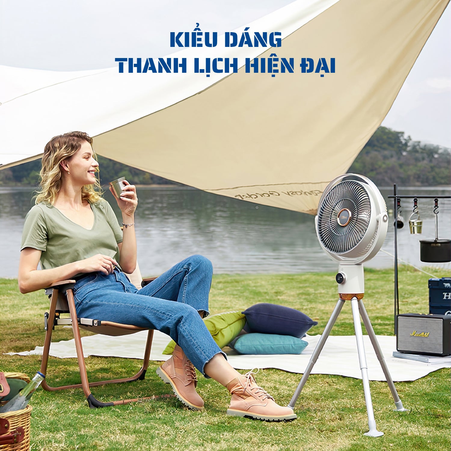 Quạt Tuần Hoàn Không Khí – Quạt Không Dây OLIVO WF1 – Chạy Êm, Sạc Nhanh 2.5 Giờ, Hoạt Động Bền Bỉ 48h – Gấp Gọn Dễ Dàng