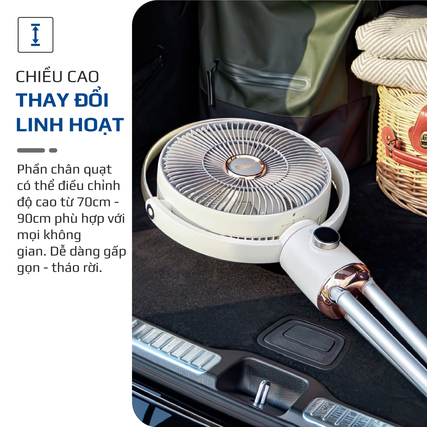 Quạt Tuần Hoàn Không Khí – Quạt Không Dây OLIVO WF1 – Chạy Êm, Sạc Nhanh 2.5 Giờ, Hoạt Động Bền Bỉ 48h – Gấp Gọn Dễ Dàng