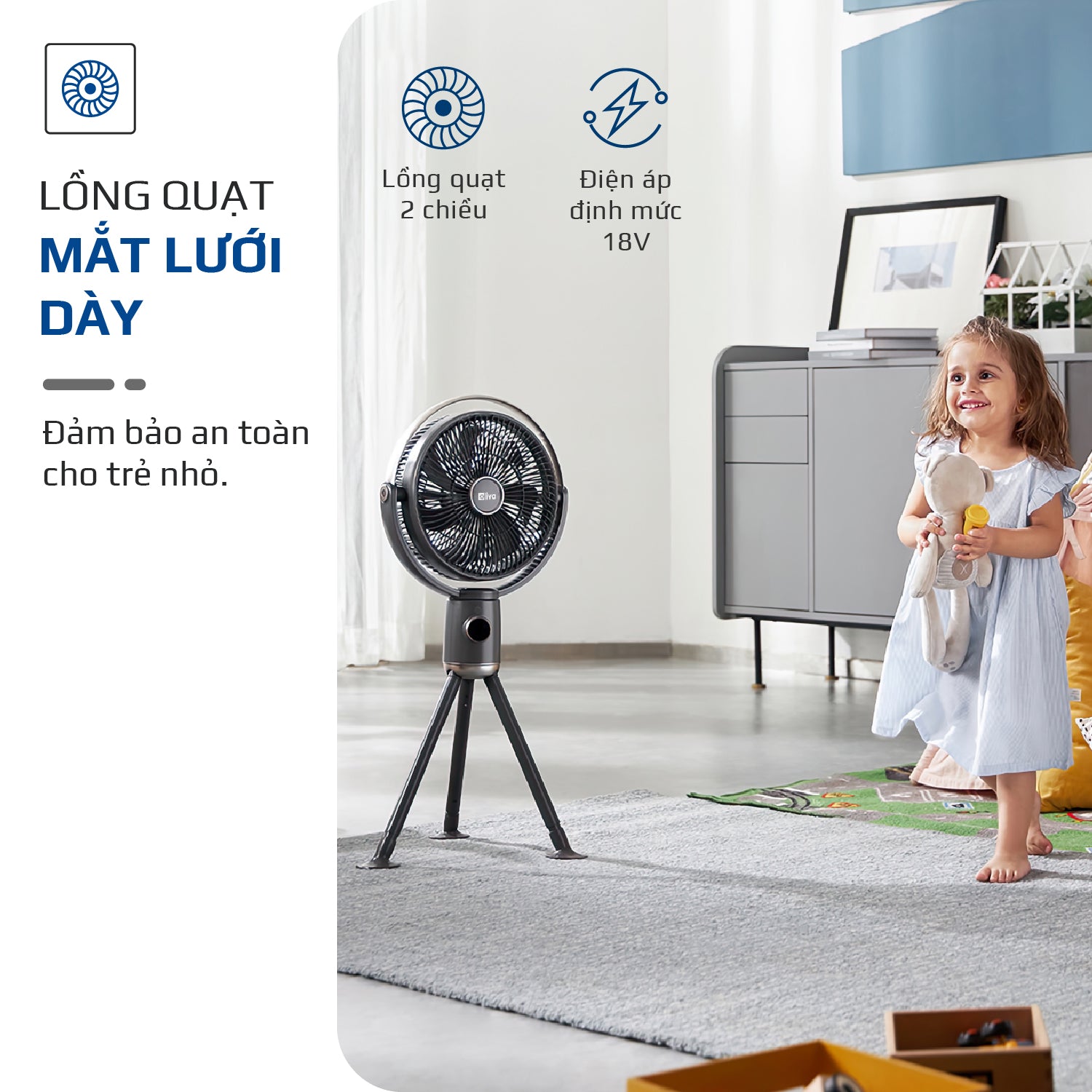 Quạt Tuần Hoàn Không Khí – Quạt Không Dây OLIVO WF1 – Chạy Êm, Sạc Nhanh 2.5 Giờ, Hoạt Động Bền Bỉ 48h – Gấp Gọn Dễ Dàng