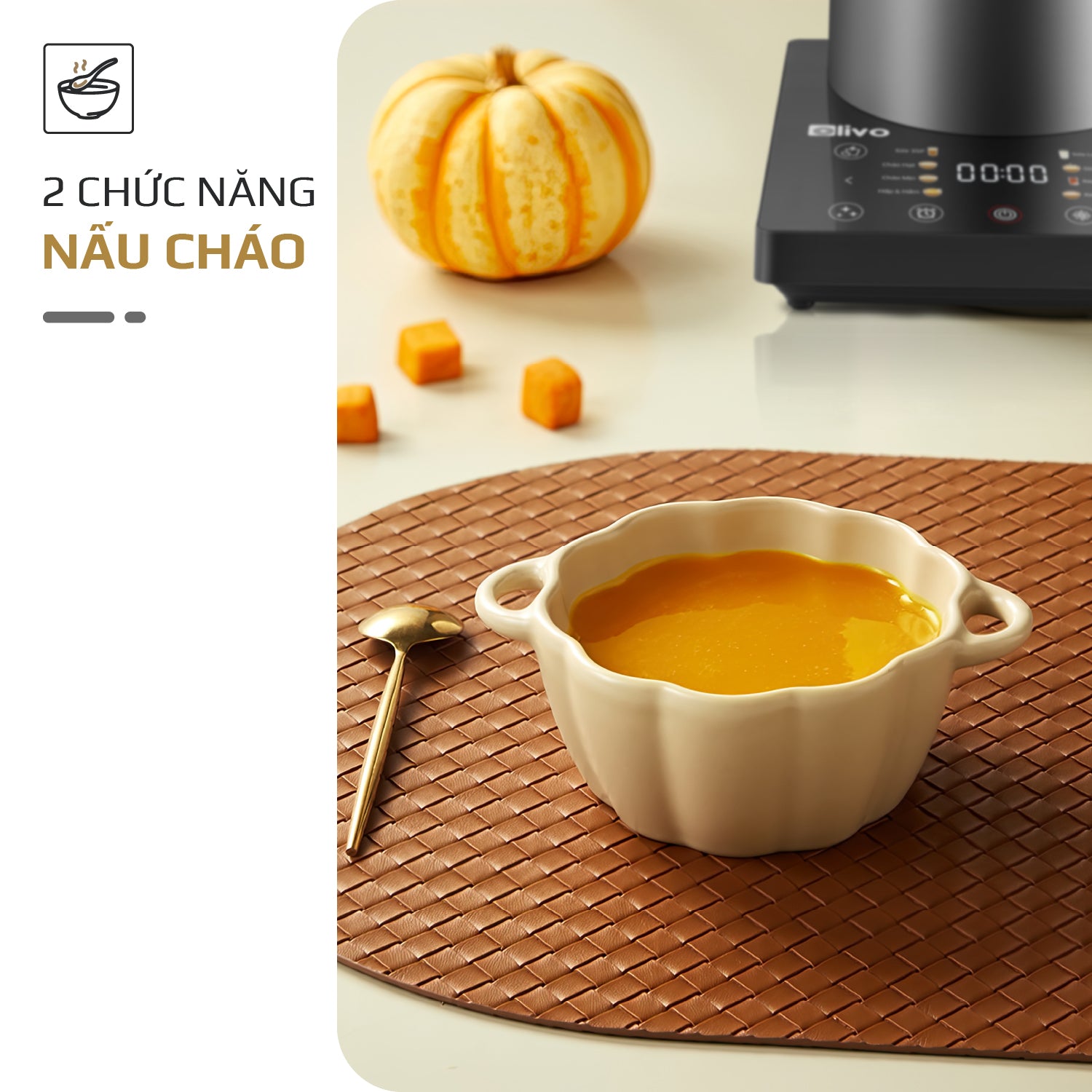 Máy Xay Nấu Đa Năng OLIVO X24 PRO - Đa Chức Năng - Chống Trào Tuyệt Đối - Mâm Nhiệt Gốm Chống Dính