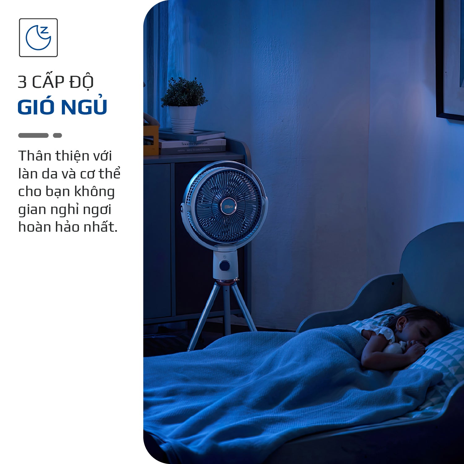 Quạt Tuần Hoàn Không Khí – Quạt Không Dây OLIVO WF1 – Chạy Êm, Sạc Nhanh 2.5 Giờ, Hoạt Động Bền Bỉ 48h – Gấp Gọn Dễ Dàng