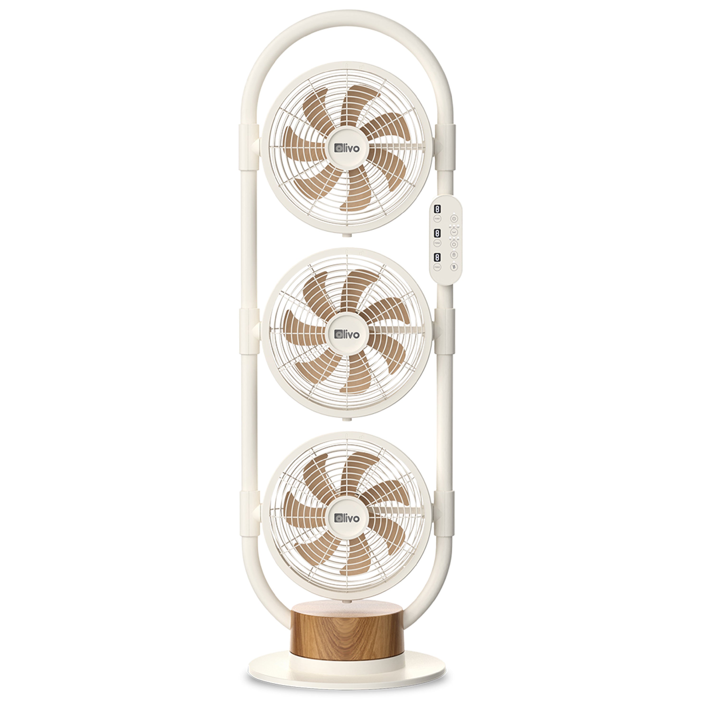 Quạt Tuần Hoàn Không Khí OLIVO CF1 PRO - Bộ 03 Lồng Quạt Hoạt Động Độc Lập, Góc Quay 240°, Tích Hợp Ngăn Chứa Tinh Dầu Thơm, Êm Ái