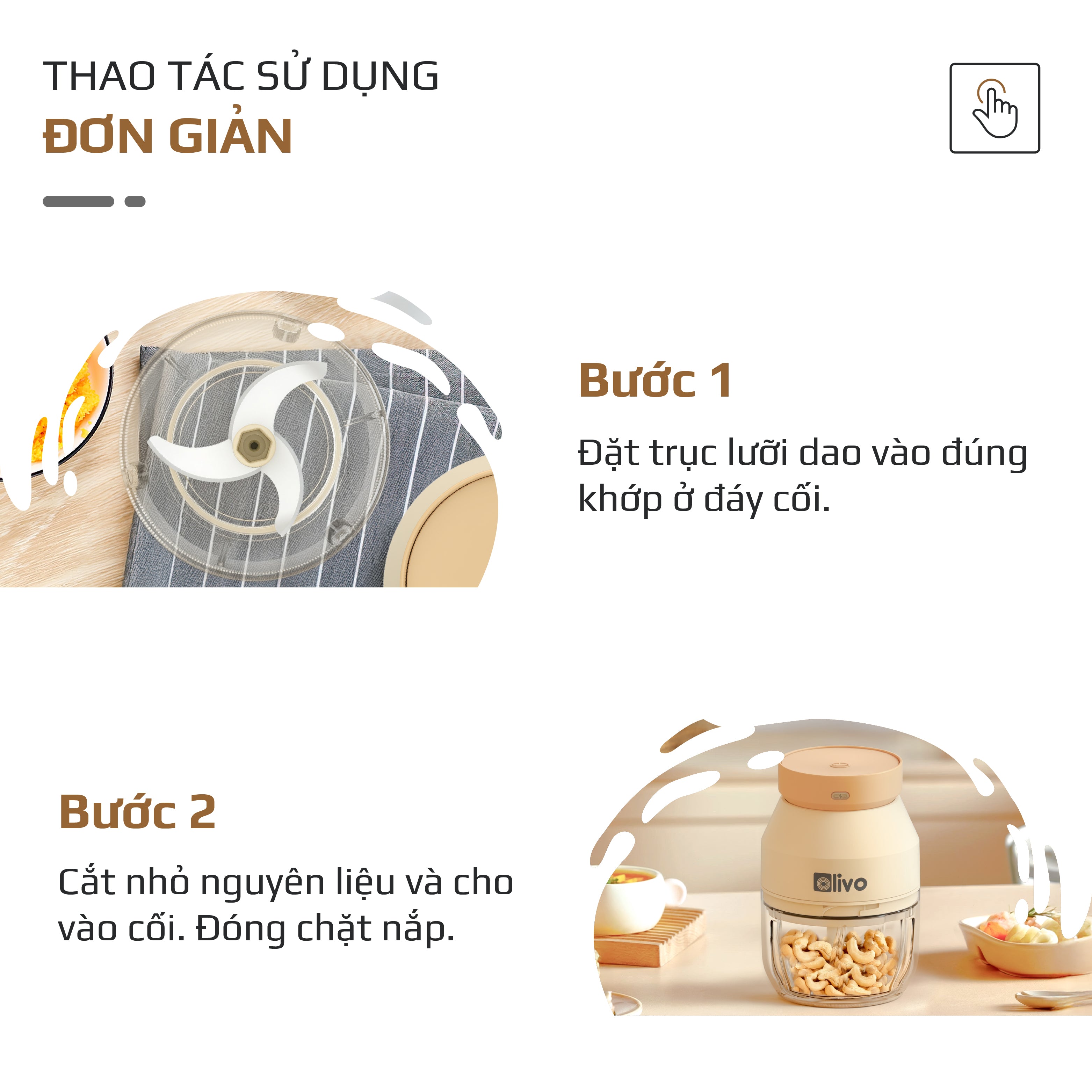 Máy Xay Thực Phẩm Đa Năng Sạc Pin OLIVO RFC270 – Xay Tỏi Ớt, Xay Thịt, Xay Hạt Tiện Lợi – Pin Sạc Bền Bỉ – Dung Tích 270ML – Dễ Dàng Vệ Sinh