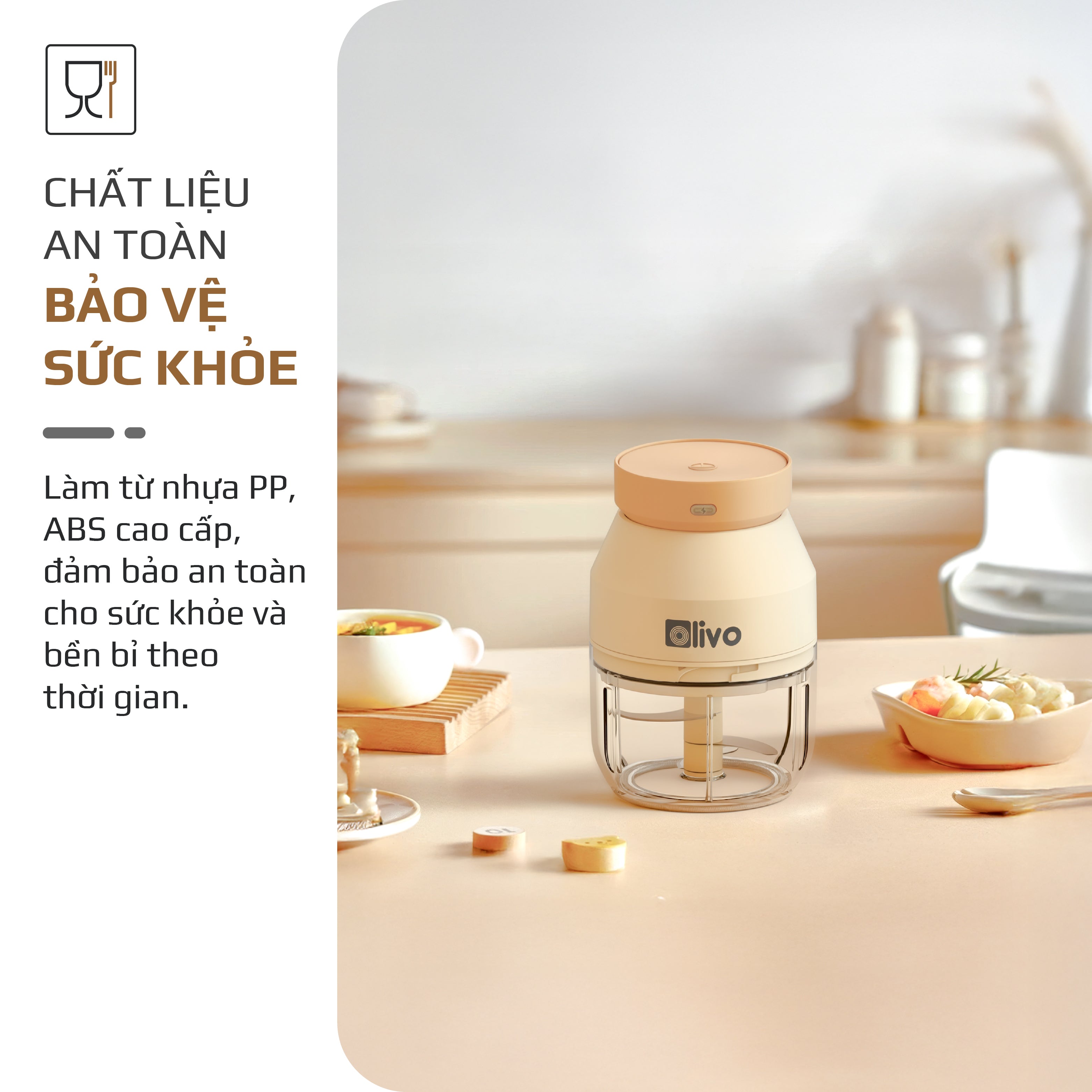 Máy Xay Thực Phẩm Đa Năng Sạc Pin OLIVO RFC270 – Xay Tỏi Ớt, Xay Thịt, Xay Hạt Tiện Lợi – Pin Sạc Bền Bỉ – Dung Tích 270ML – Dễ Dàng Vệ Sinh