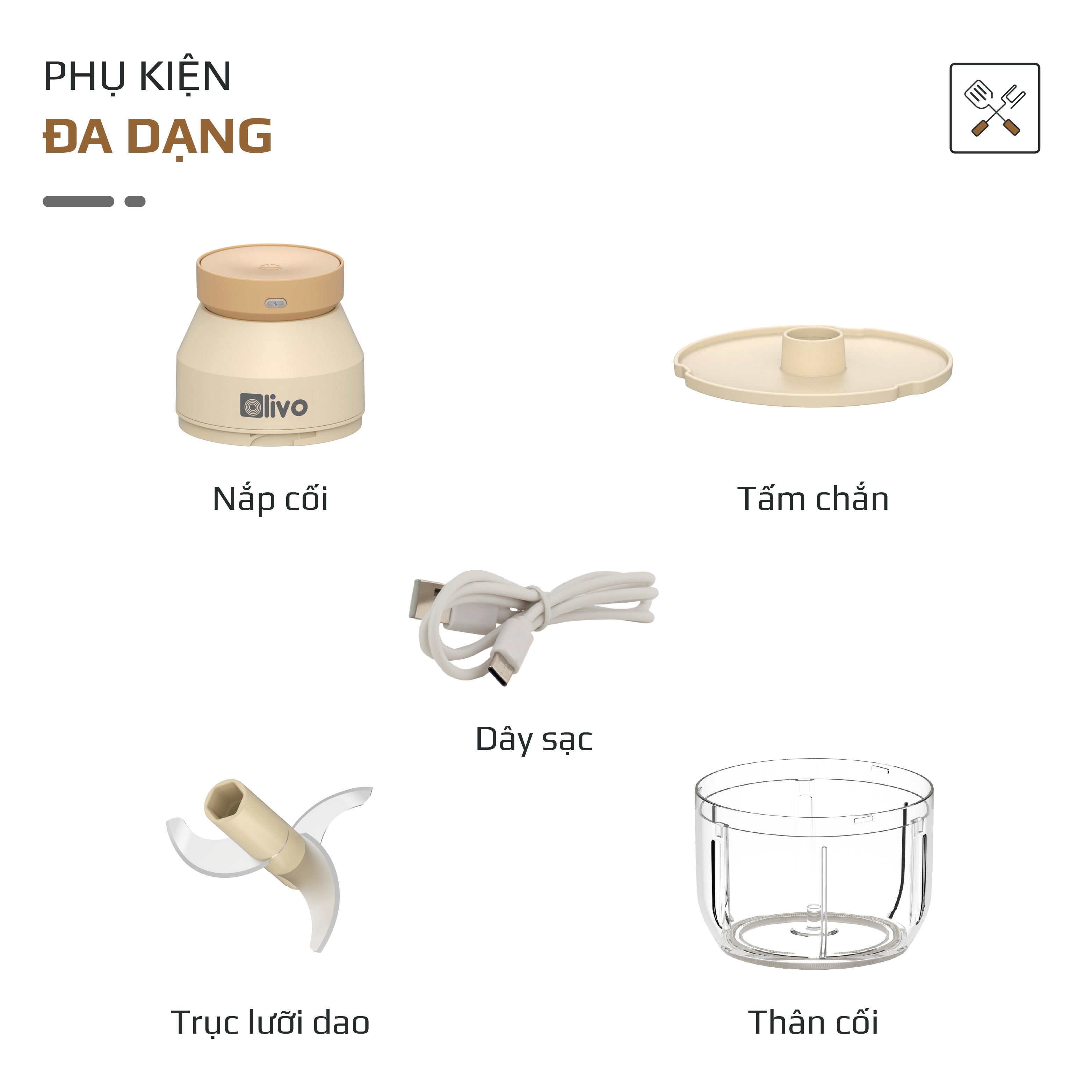 Máy Xay Thực Phẩm Đa Năng Sạc Pin OLIVO RFC270 – Xay Tỏi Ớt, Xay Thịt, Xay Hạt Tiện Lợi – Pin Sạc Bền Bỉ – Dung Tích 270ML – Dễ Dàng Vệ Sinh