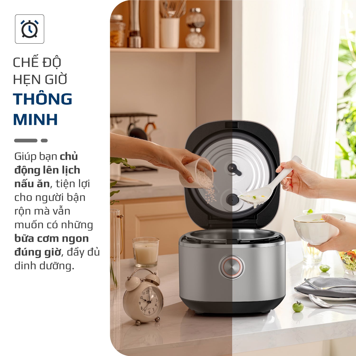 Nồi Cơm Điện OLIVO RC86 - Lòng Nồi INOX 304 Chống Dính Tự Nhiên, Nấu Cơm Ngon, Thiết Kế Tinh Tế, Sang Trọng