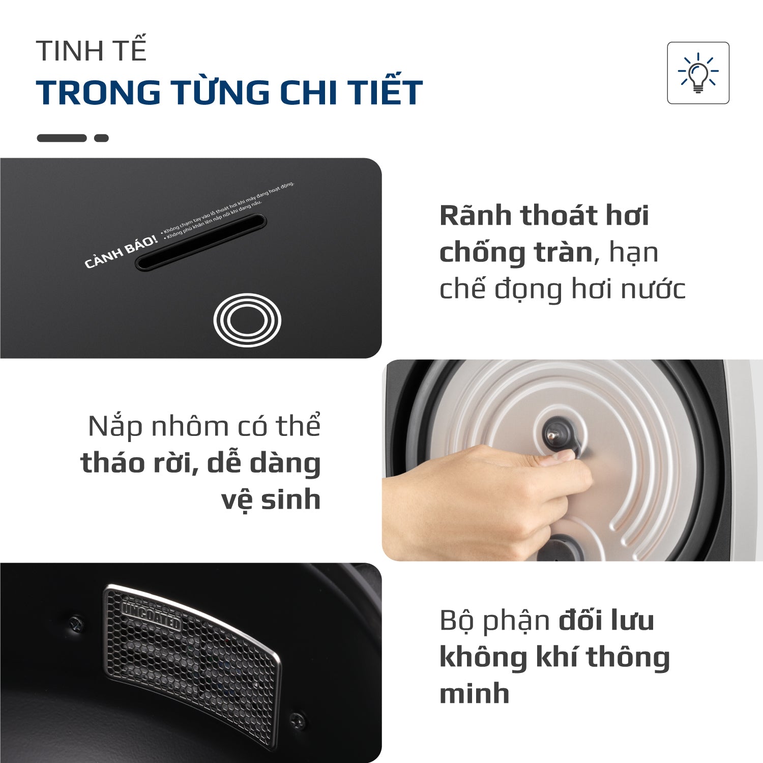 Nồi Cơm Điện OLIVO RC86 - Lòng Nồi INOX 304 Chống Dính Tự Nhiên, Nấu Cơm Ngon, Thiết Kế Tinh Tế, Sang Trọng