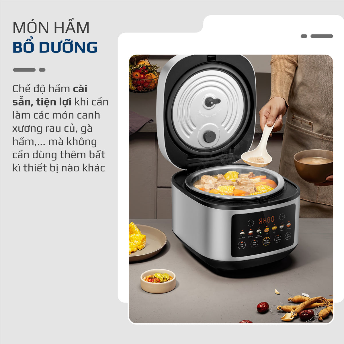 Nồi Cơm Điện OLIVO RC88 – Lòng Nồi INOX 304 Chống Dính Tự Nhiên, Bảng Điều Khiển OLED Sống Động, Nấu Cơm Ngon, Thiết Kế Sang Trọng
