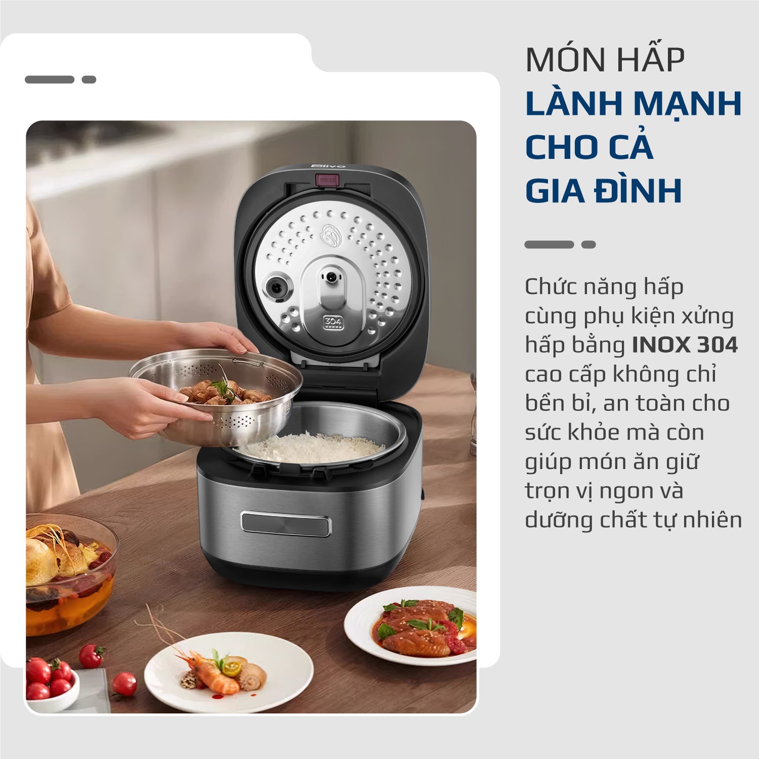 Nồi Cơm Điện Cao Tần OLIVO RC900IH – Lòng Nồi INOX 316L Cao Cấp, Công Nghệ Cao Tần Giữ Trọn Dinh Dưỡng, Bảng Điều Khiển Oled Sống Động, Hiện Đại, Cao Cấp