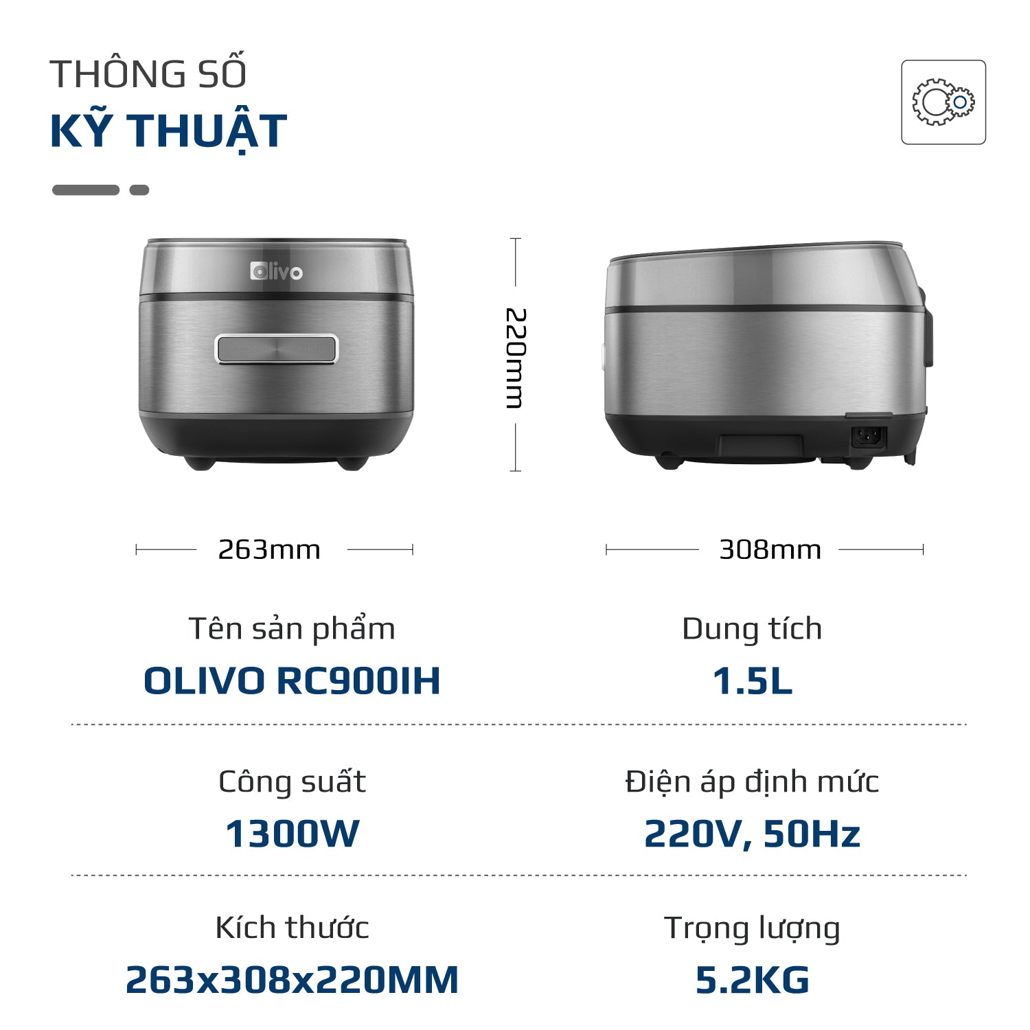 Nồi Cơm Điện Cao Tần OLIVO RC900IH – Lòng Nồi INOX 316L Cao Cấp, Công Nghệ Cao Tần Giữ Trọn Dinh Dưỡng, Bảng Điều Khiển Oled Sống Động, Hiện Đại, Cao Cấp