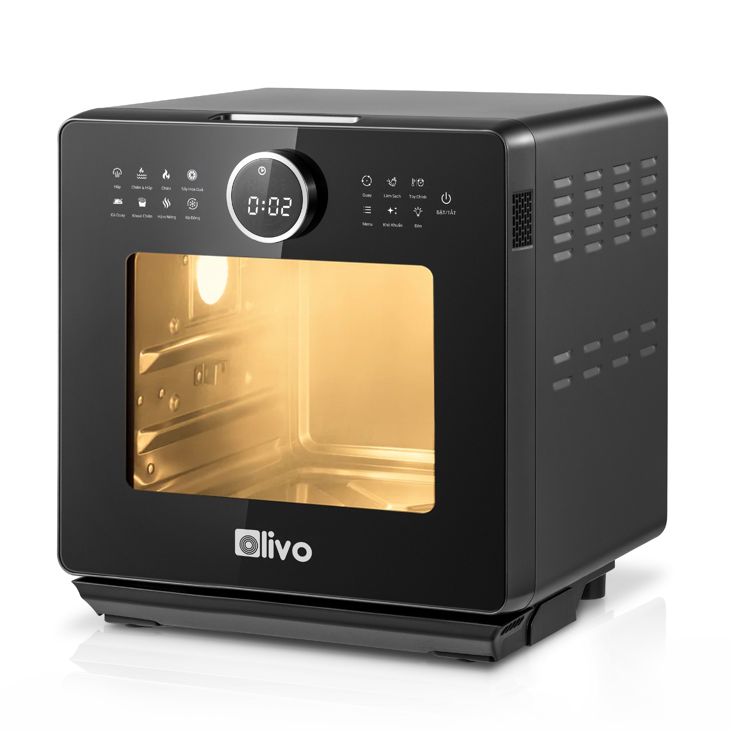 Nồi Chiên Hấp Đa Năng OLIVO SF16 PRO 2025 - 70 Chế Độ Cài Sẵn, Toàn Bộ Khoang Nồi Và Phụ Kiện Bằng Inox 304 Cao Cấp, Dung Tích 16L, Vệ Sinh Dễ Dàng