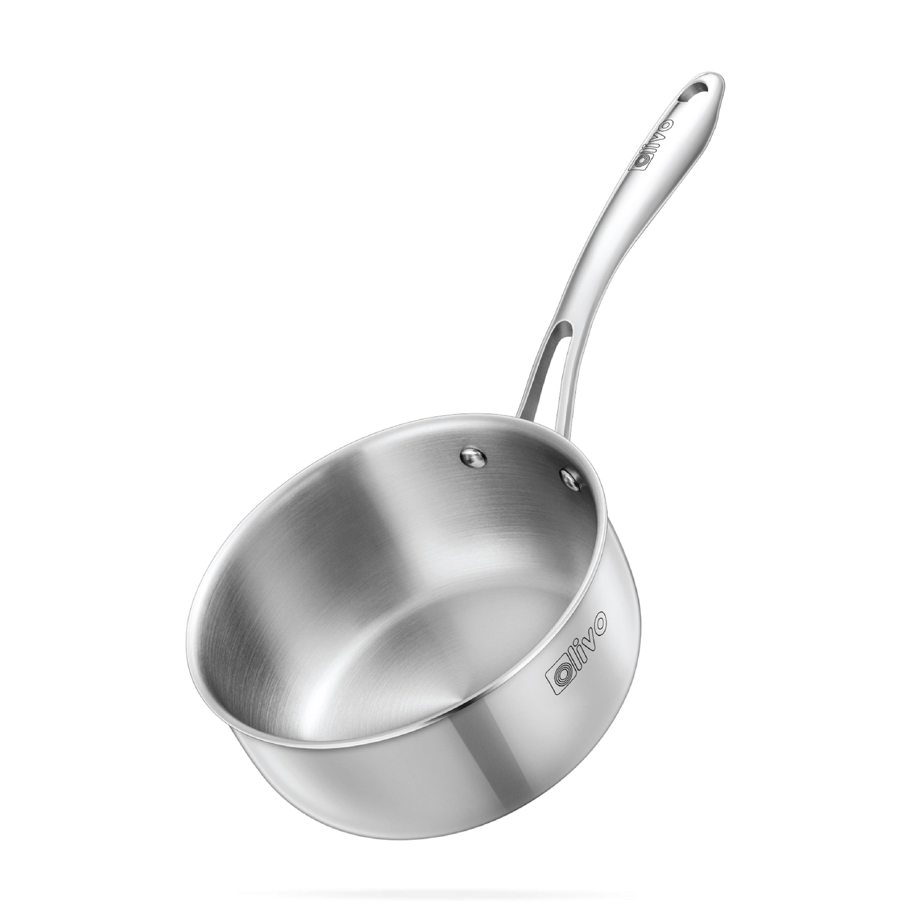 Quánh INOX OLIVO Davinci SD1885 - Kích Thước Nhỏ Gọn - Đường Kính 18Cm - Sâu Lòng 8.5Cm - Nấu Được Trên Mọi Loại Bếp