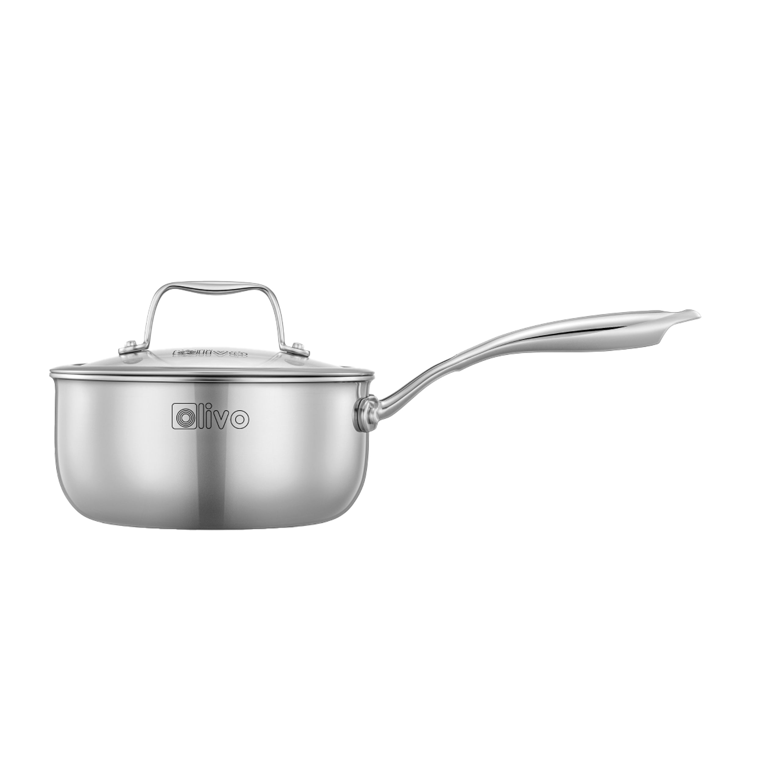 Quánh INOX OLIVO Davinci SD1885 - Kích Thước Nhỏ Gọn - Đường Kính 18Cm - Sâu Lòng 8.5Cm - Nấu Được Trên Mọi Loại Bếp