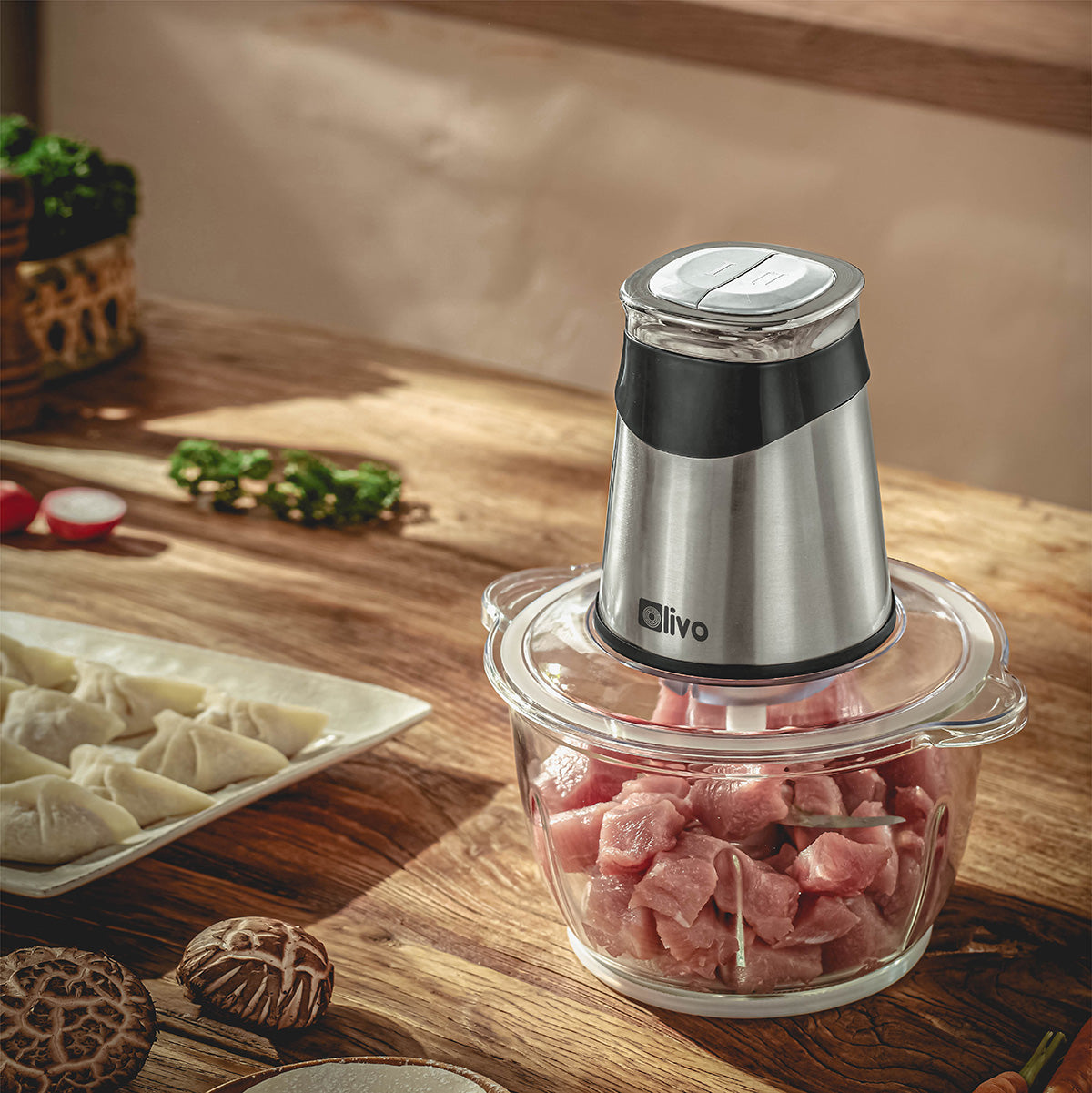 Máy Xay Thực Phẩm Đa Năng OLIVO FC21 - Dung Tích 2.1L - Công Suất 500W