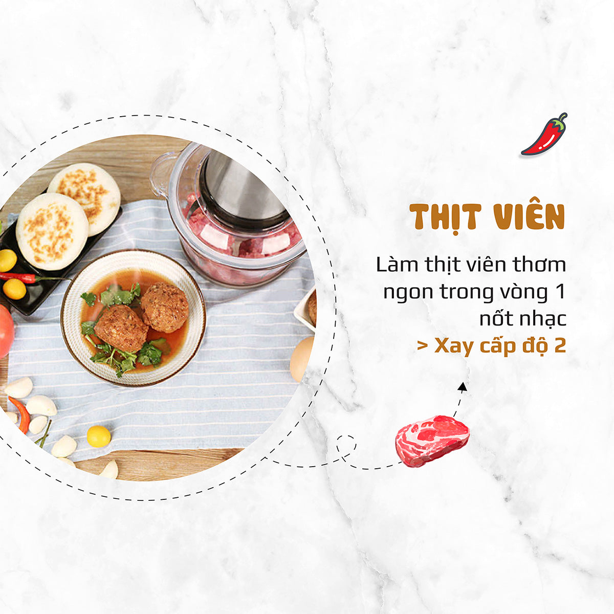 Máy Xay Thực Phẩm Đa Năng OLIVO FC21 - Dung Tích 2.1L - Công Suất 500W