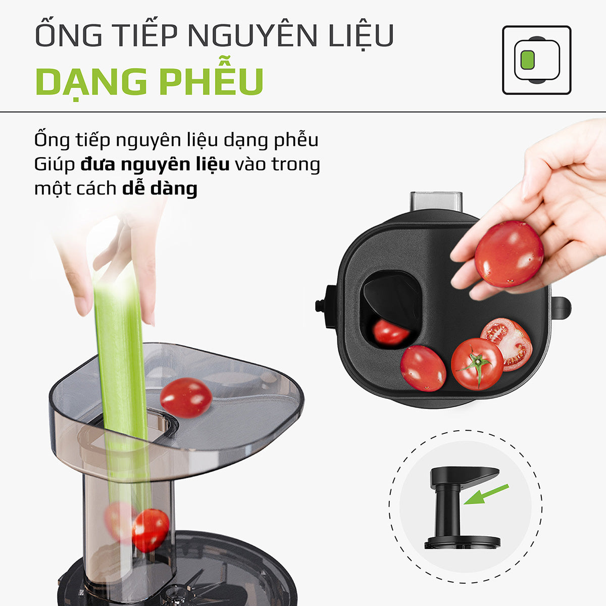 Máy Ép Chậm OLIVO SJ210- Ép Kiệt Bã 97% - Ép Trái Cây Hoa Quả Rau Củ Đa Năng